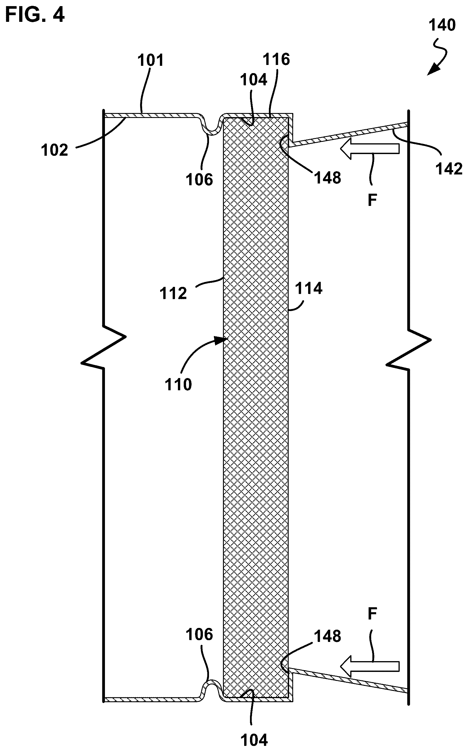 Patent US12359596 Figure 4 – Retention apparatus for wire mesh arrangement