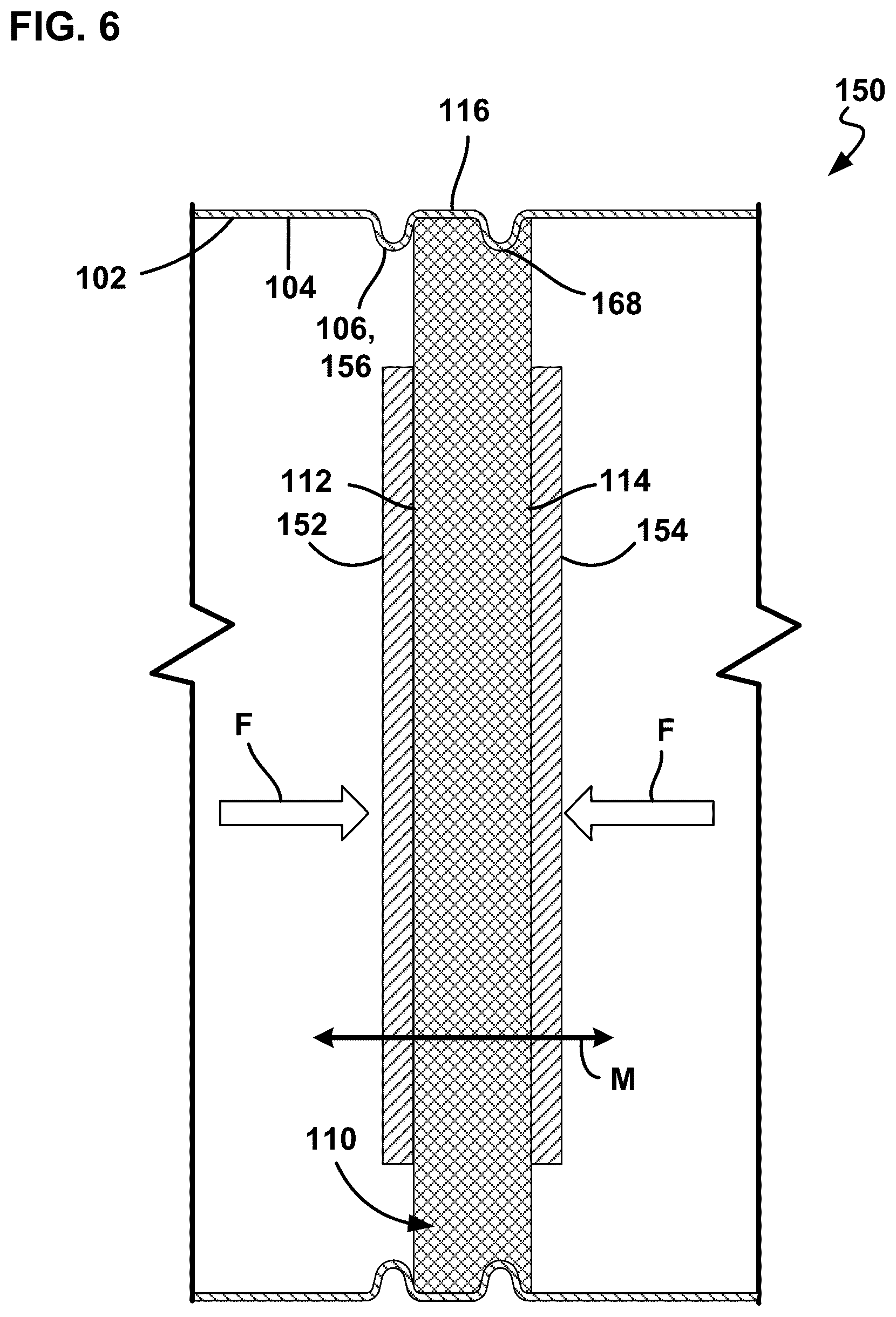 Patent US12359596 Figure 6 – Retention apparatus for wire mesh arrangement