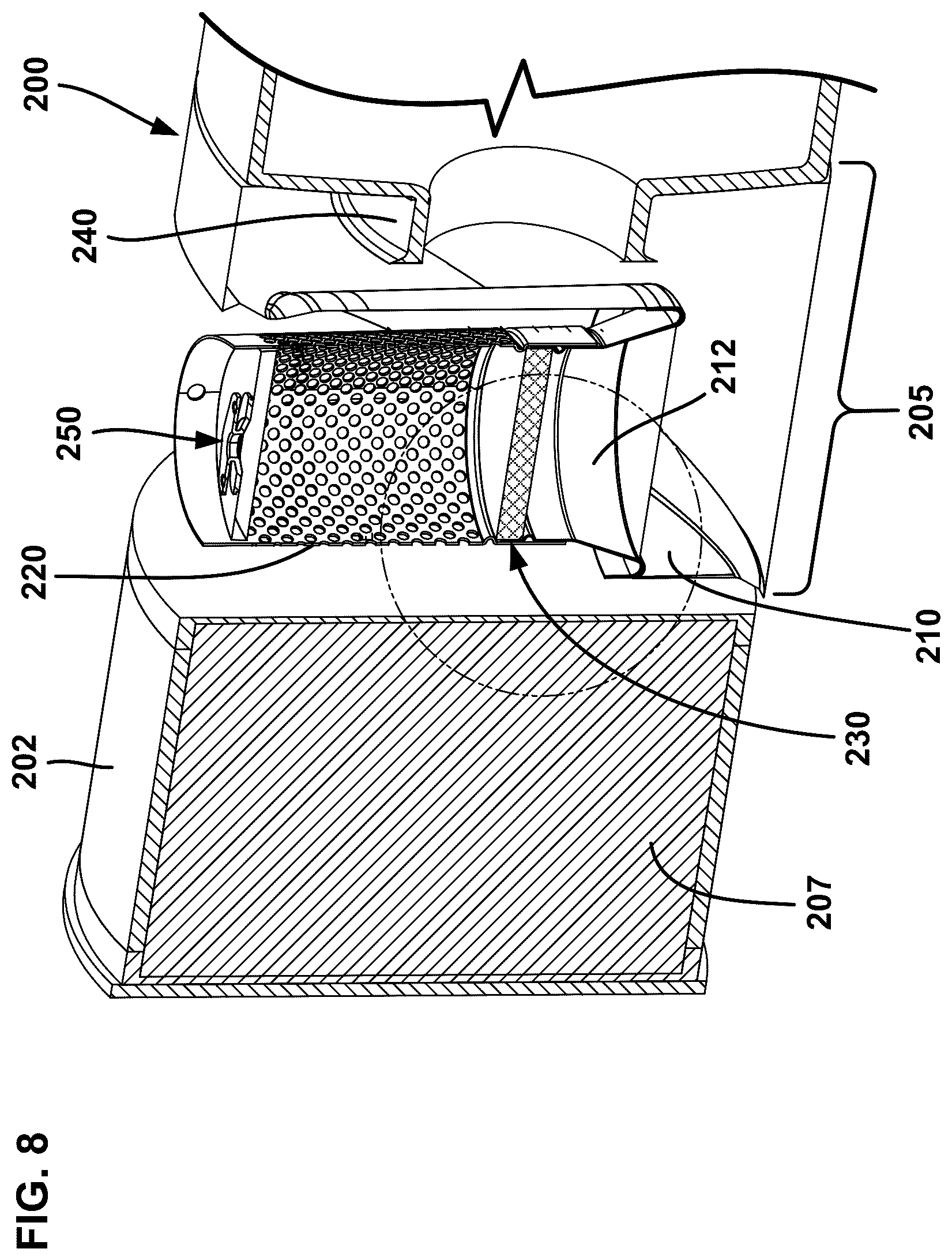 Patent US12359596 Figure 8 – Retention apparatus for wire mesh arrangement