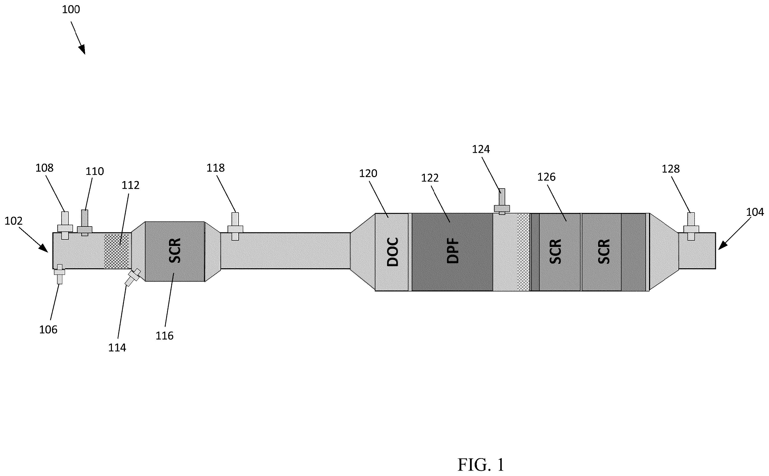 Patent US12359598 Figure 1 – NO x sensor diagnostics in heavy-duty motor vehicle engines