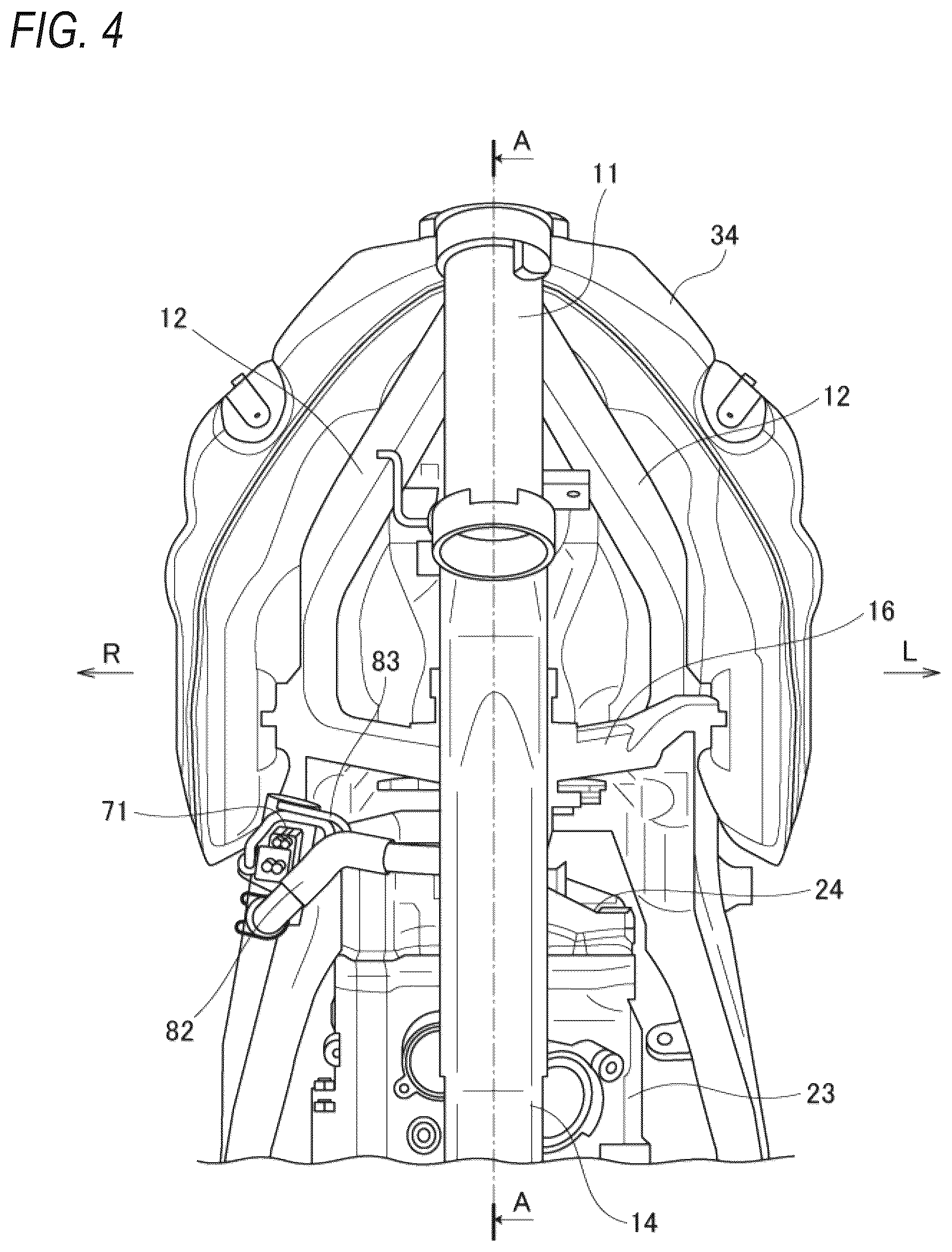 Patent US12359601 Figure 4 – Installation structure for air control device