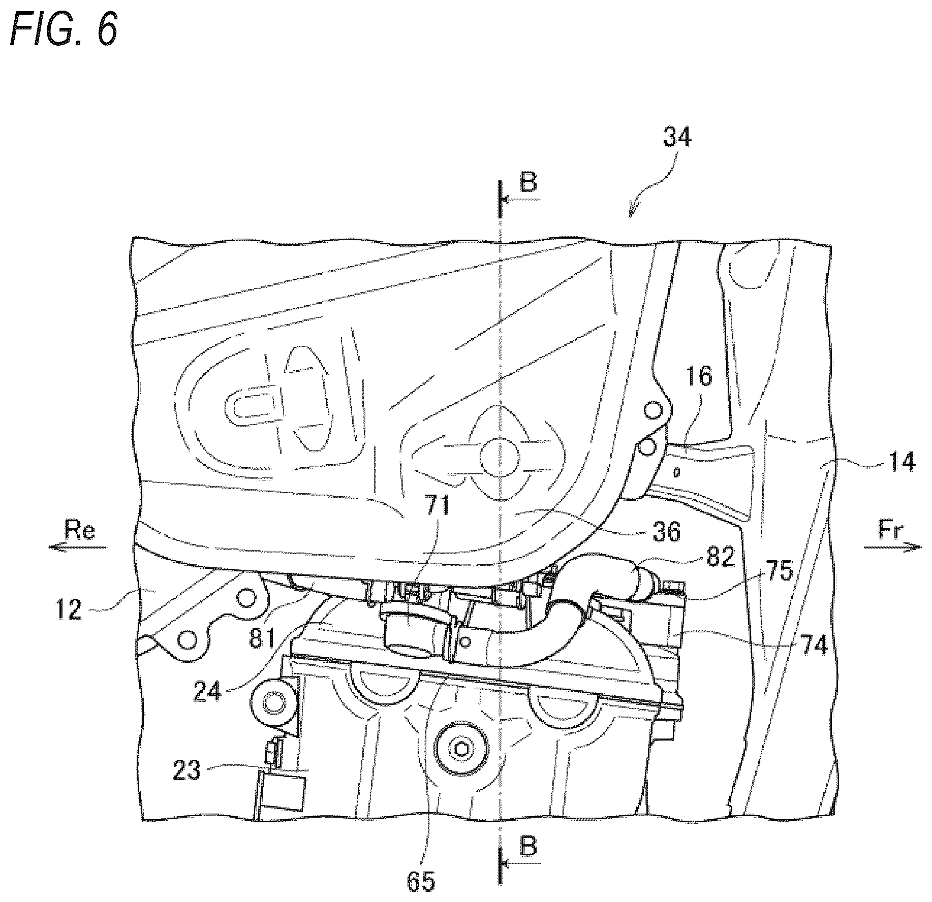 Patent US12359601 Figure 6 – Installation structure for air control device