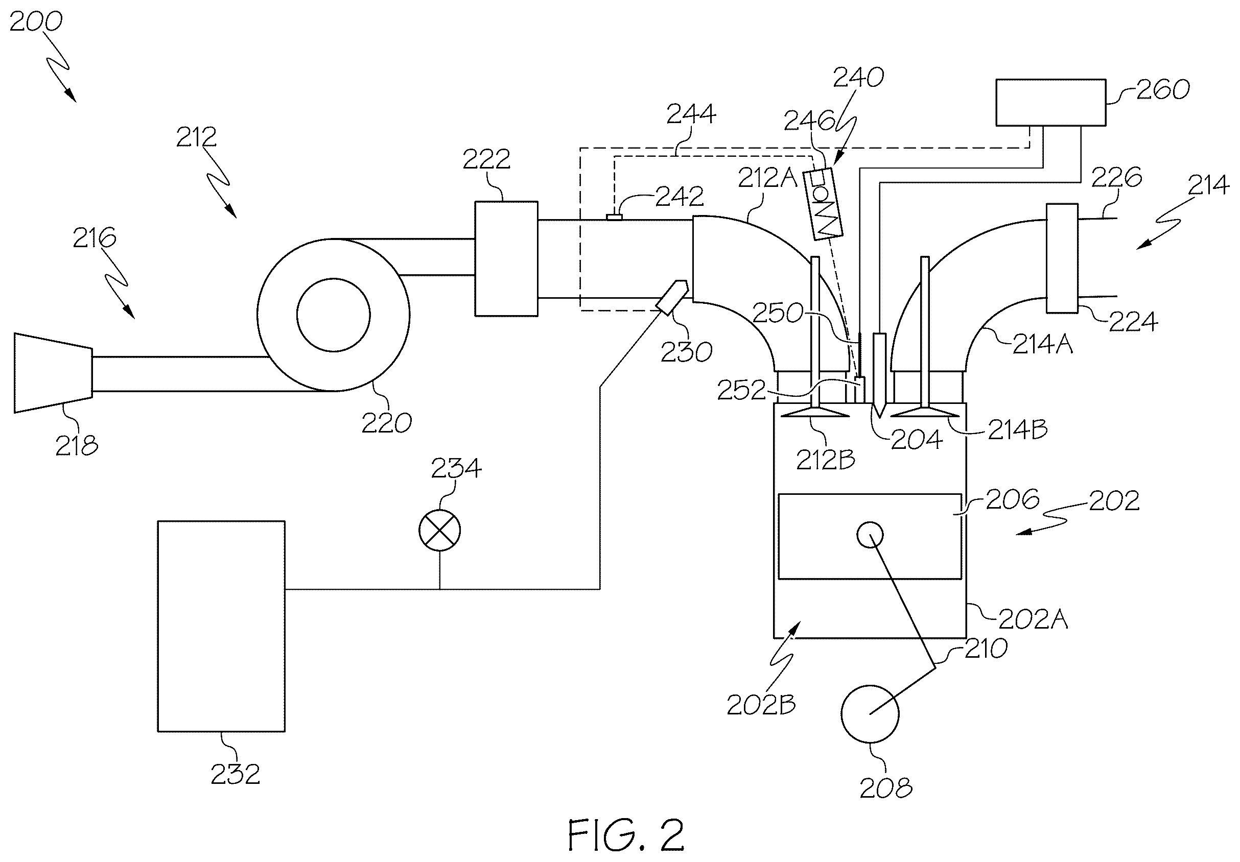 Patent US12359605 Figure 2 – Systems and methods for in-cylinder engine pressure sensor cooling