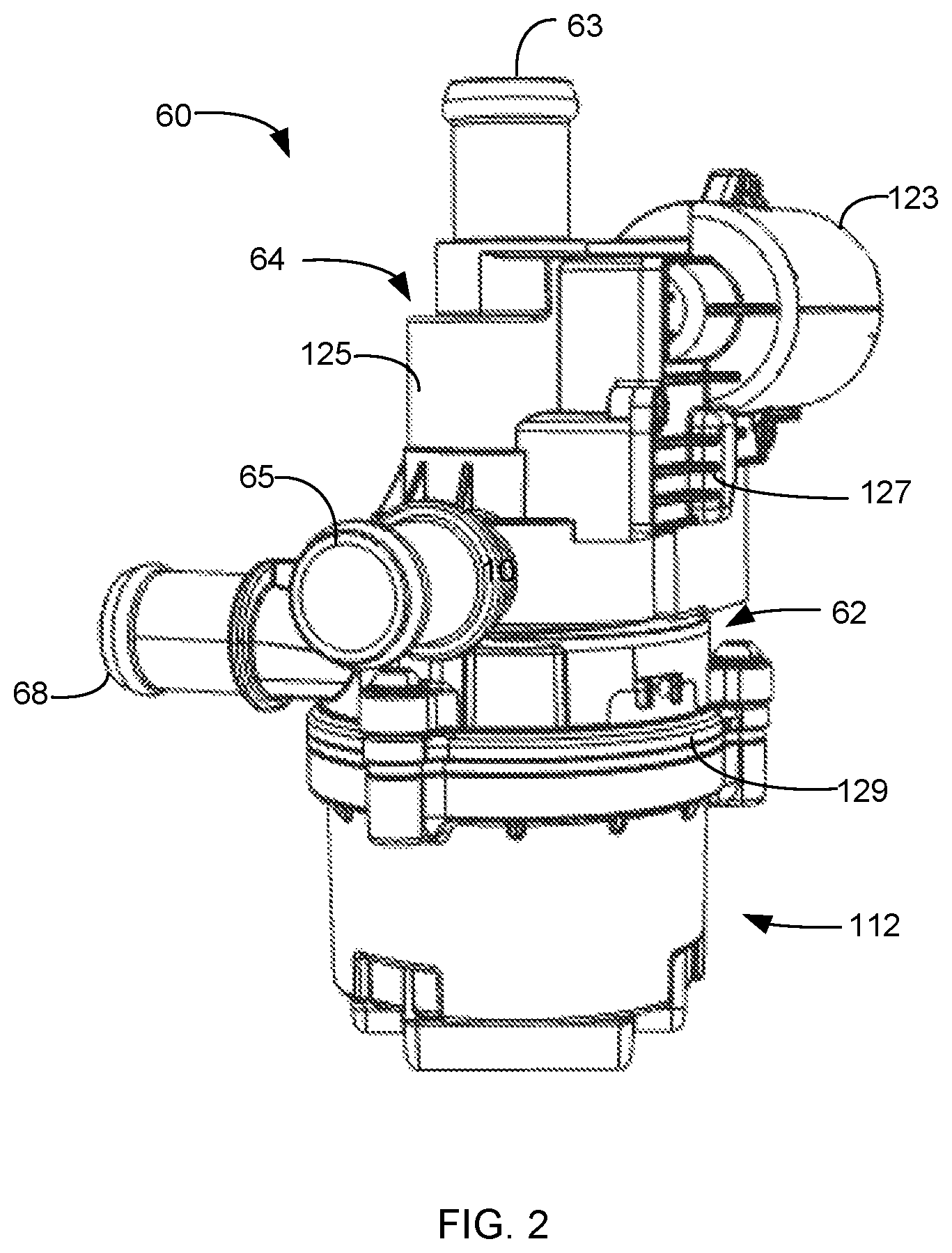 Patent US12359606 Figure 2 – Flow scheme with pump and switch