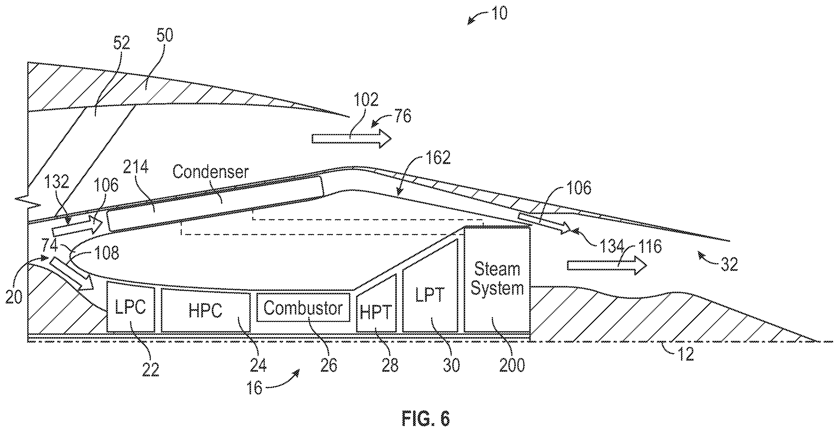 Patent US12359612 Figure 5 – Turbine engine with three air streams