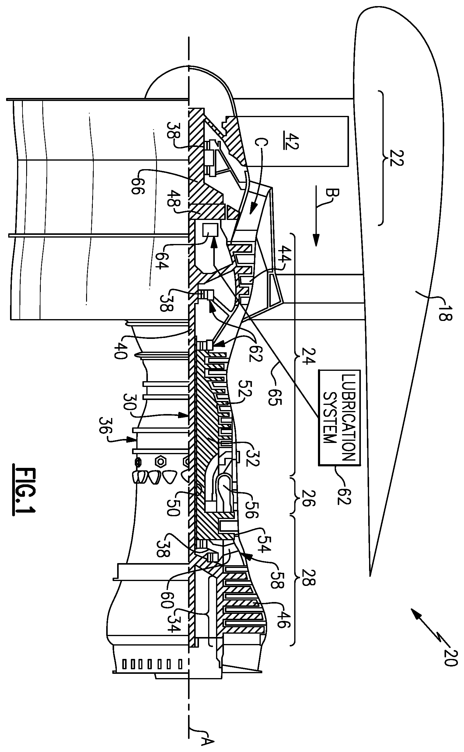 Patent US12359617 Figure 1 – Axial transfer bearing