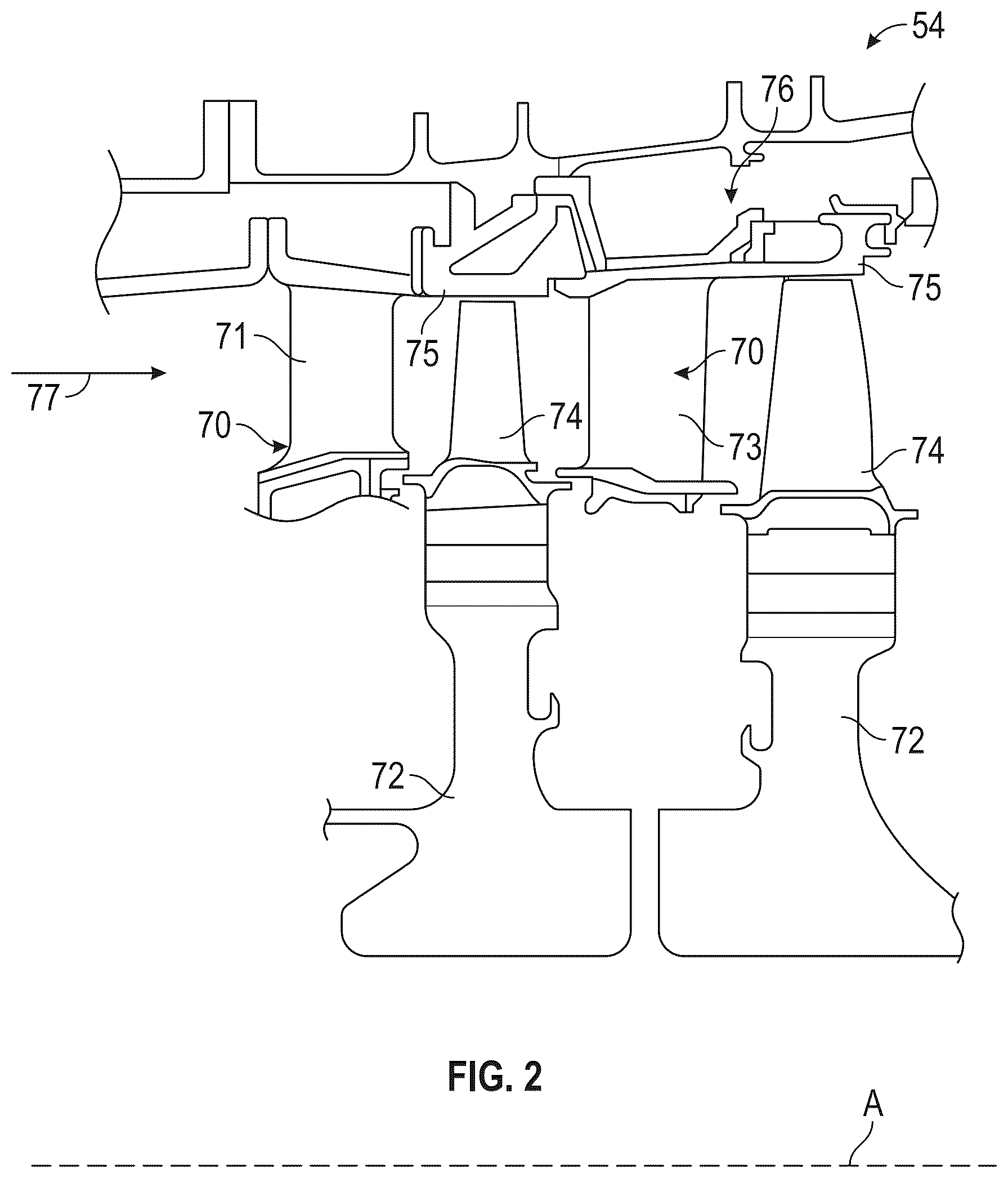 Patent US12359620 Figure 2 – Cooling features for a component of a gas turbine engine