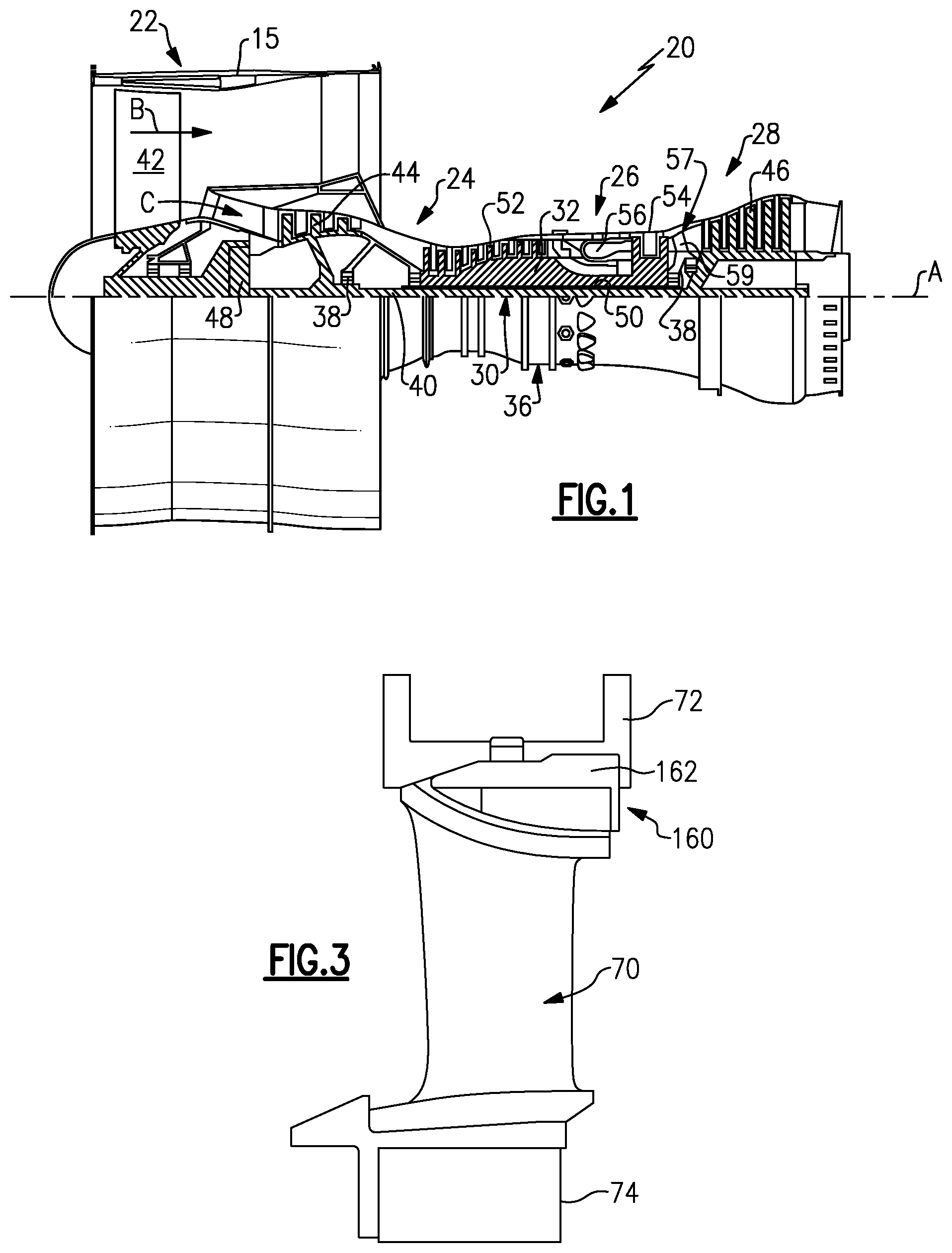 Patent US12359622 Figure 1 – Vane support system