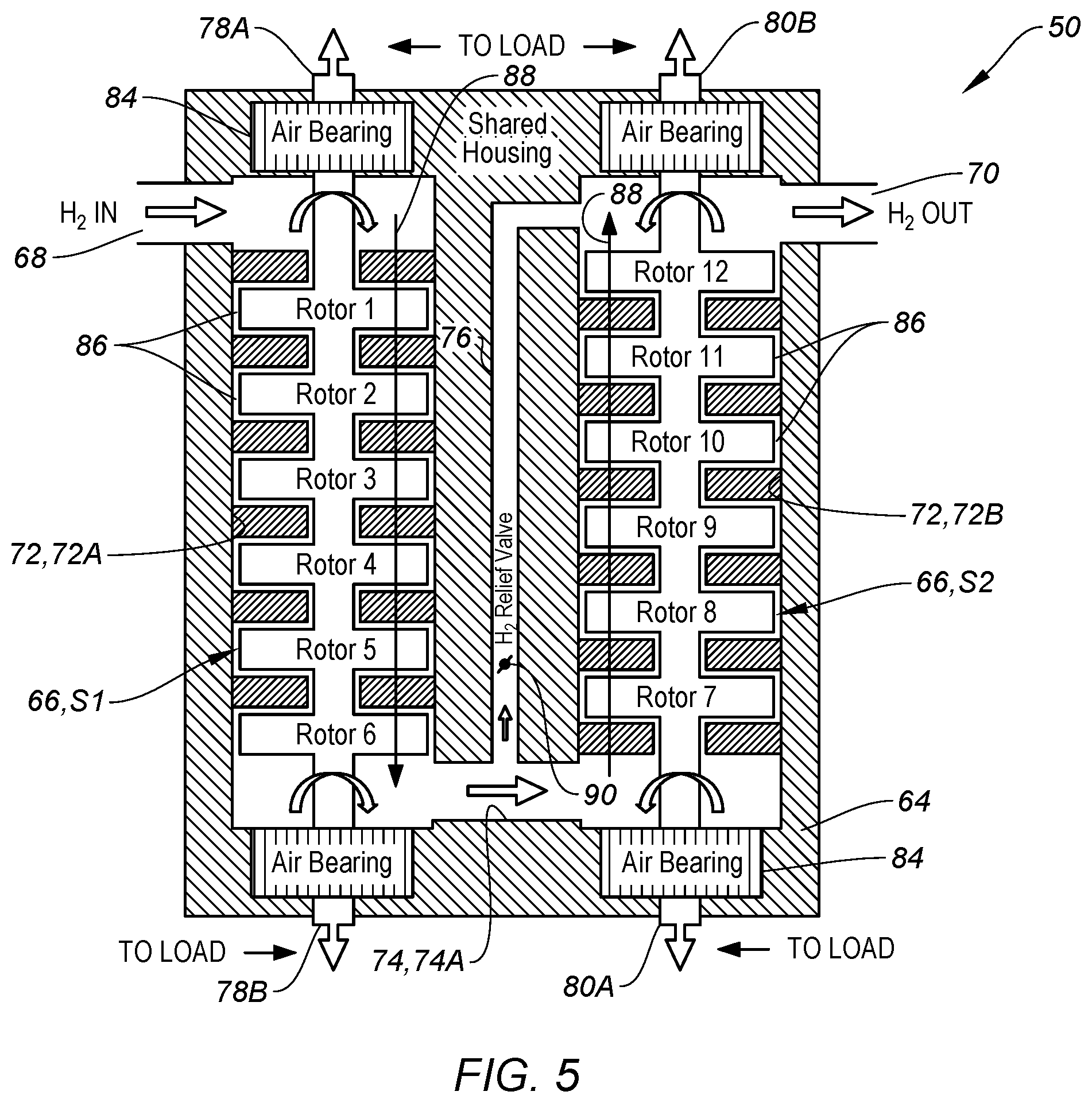 Patent US12359623 Figure 5 – Hydrogen turboexpander for use in an aviation propulsion system