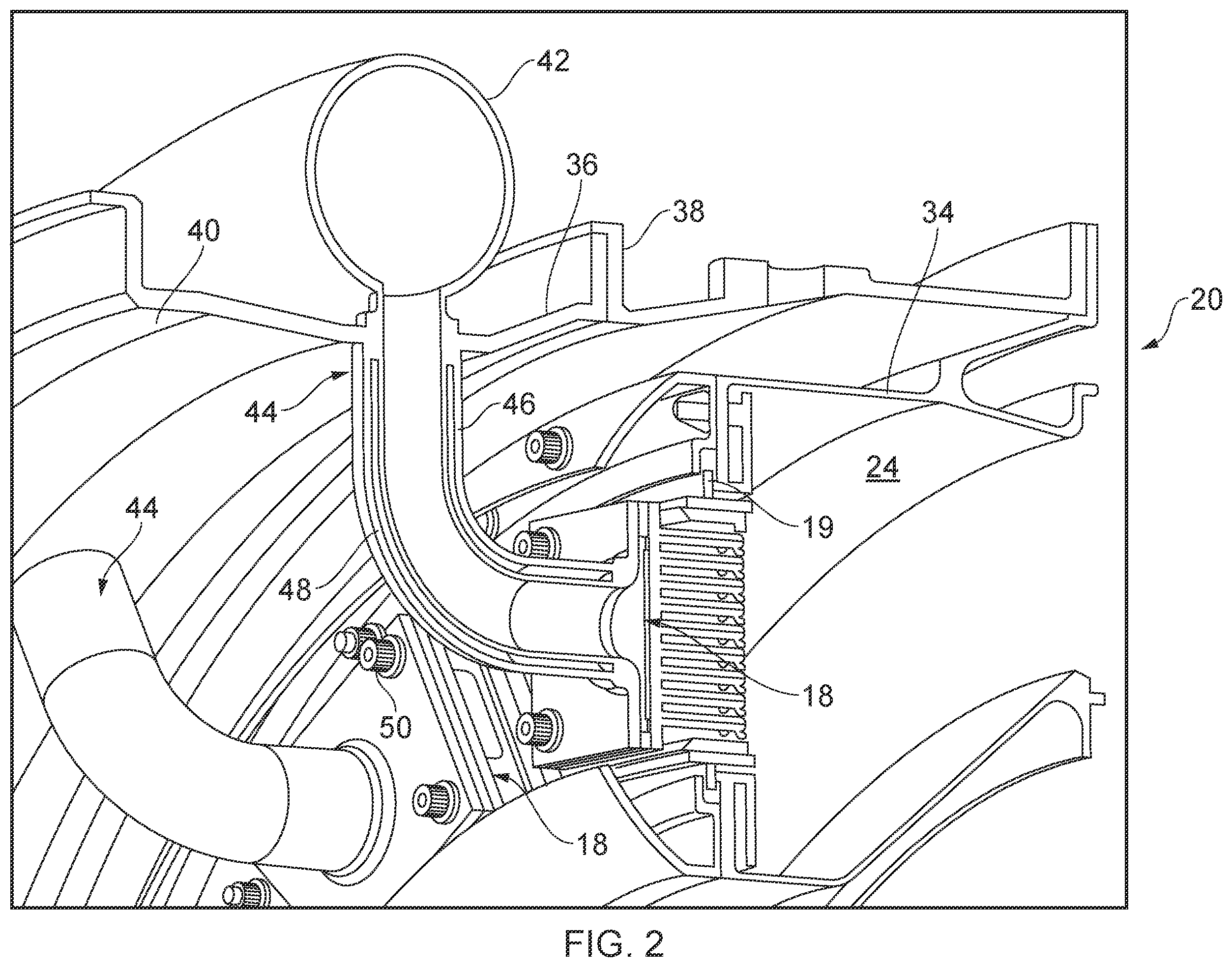 Patent US12359624 Figure 2 – Gas turbine engine
