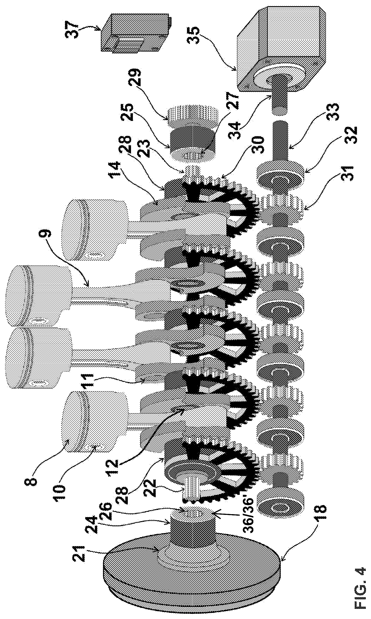 Patent US12359629 Figure 3 – Variable compression ratio device