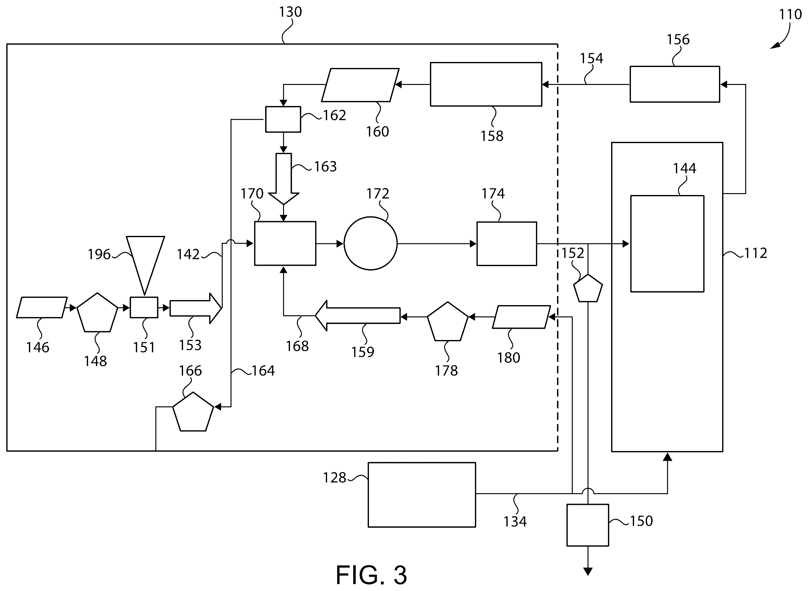 Patent US12359632 Figure 3 – Dual fuel system having overflow buffer for hastening fuel switchover
