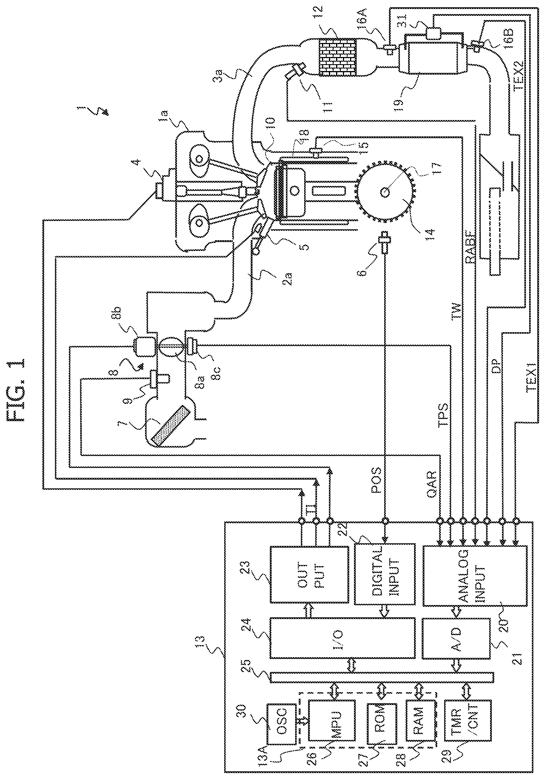 Patent US12359636 — Internal-combustion engine control device and filter regeneration method — Figure 1