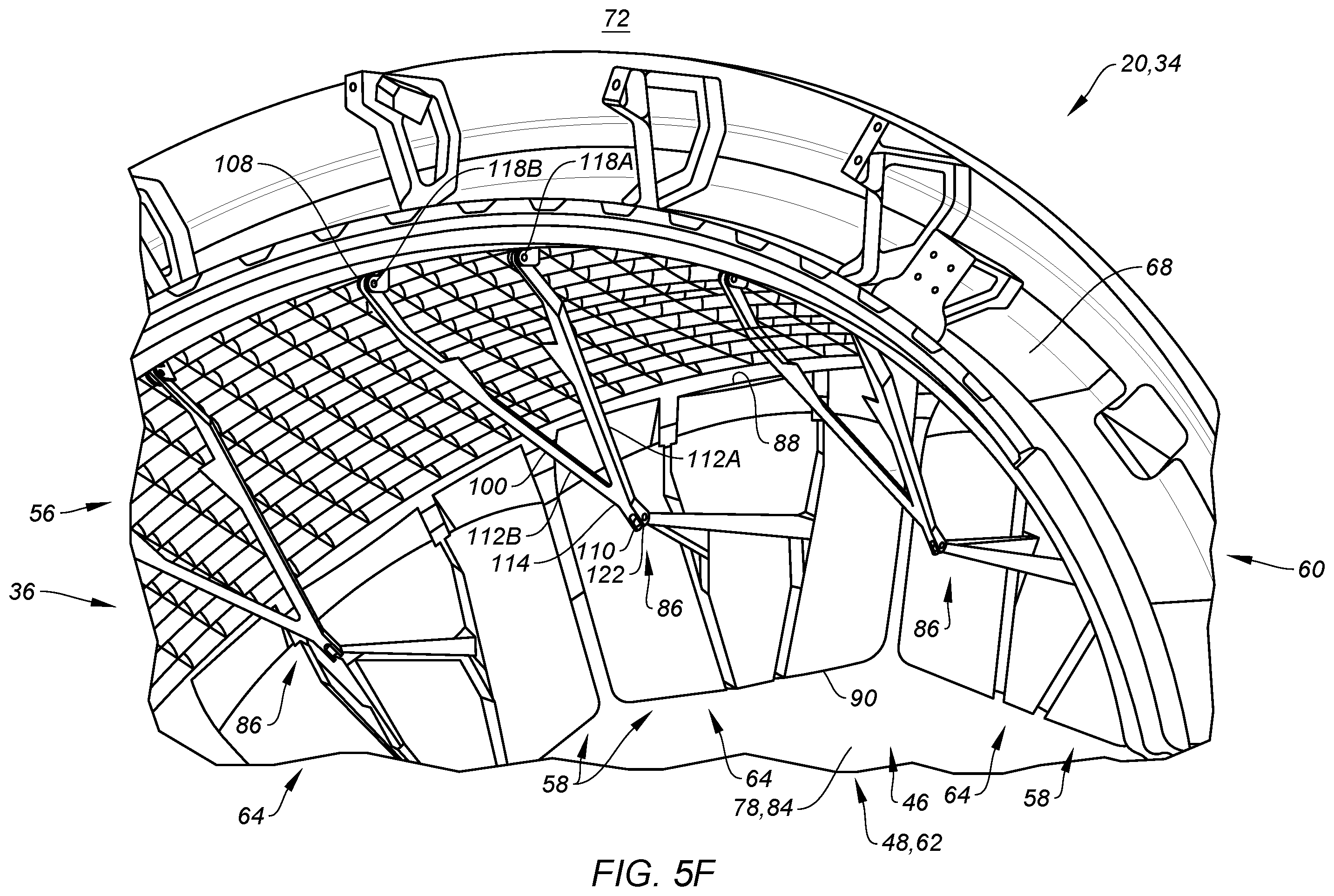 Patent US12359642 Figure 9 – Thrust reverser with blocker door folding linkage