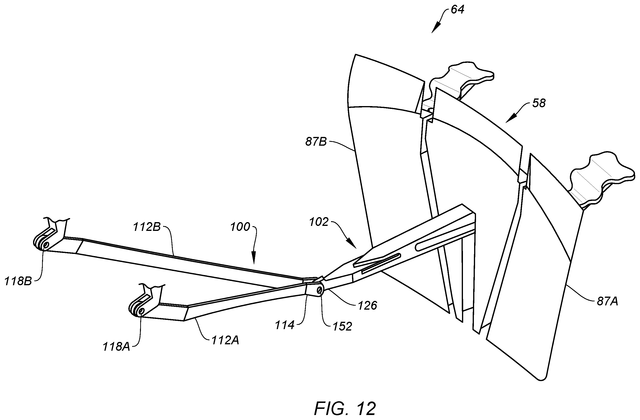 Patent US12359642 Figure 15 – Thrust reverser with blocker door folding linkage