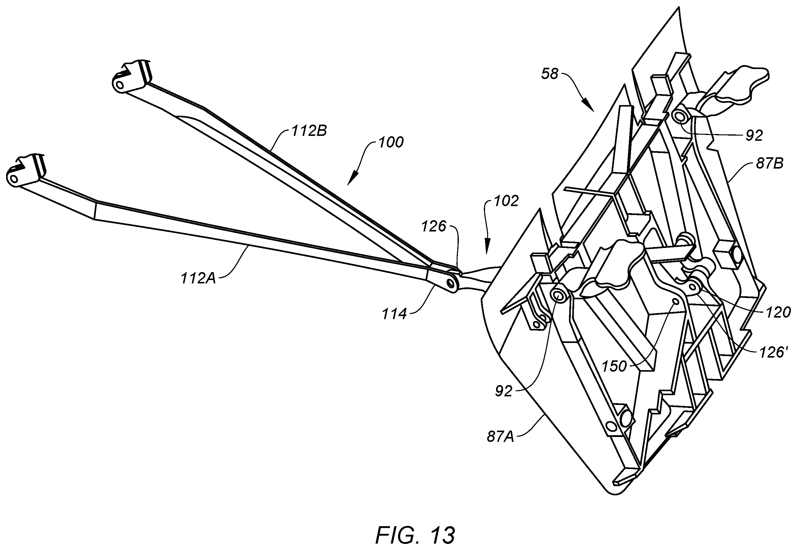 Patent US12359642 Figure 16 – Thrust reverser with blocker door folding linkage