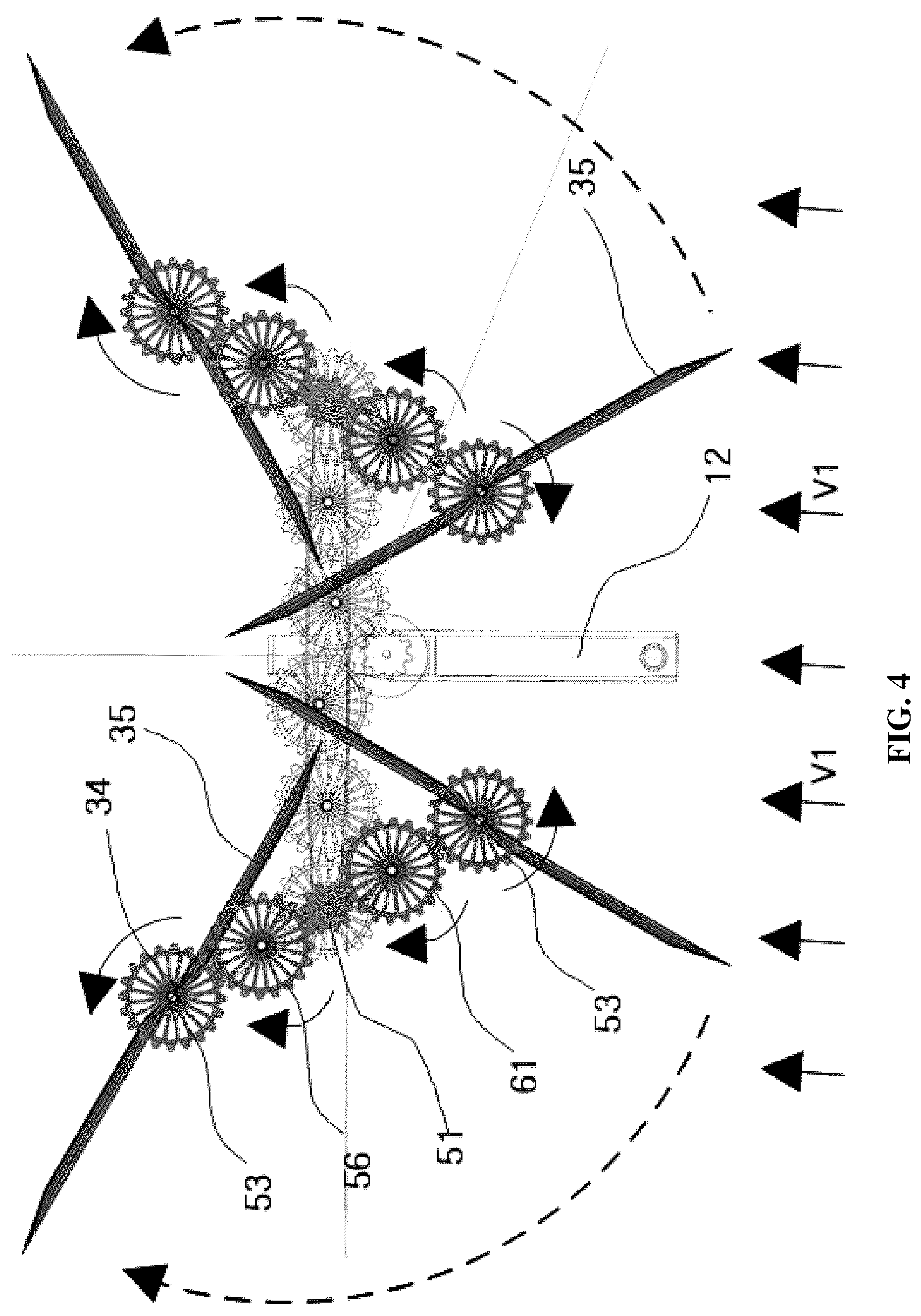 Patent US12359651 Figure 7 – Rotational force generator revolving and rotating according to flow of fluid