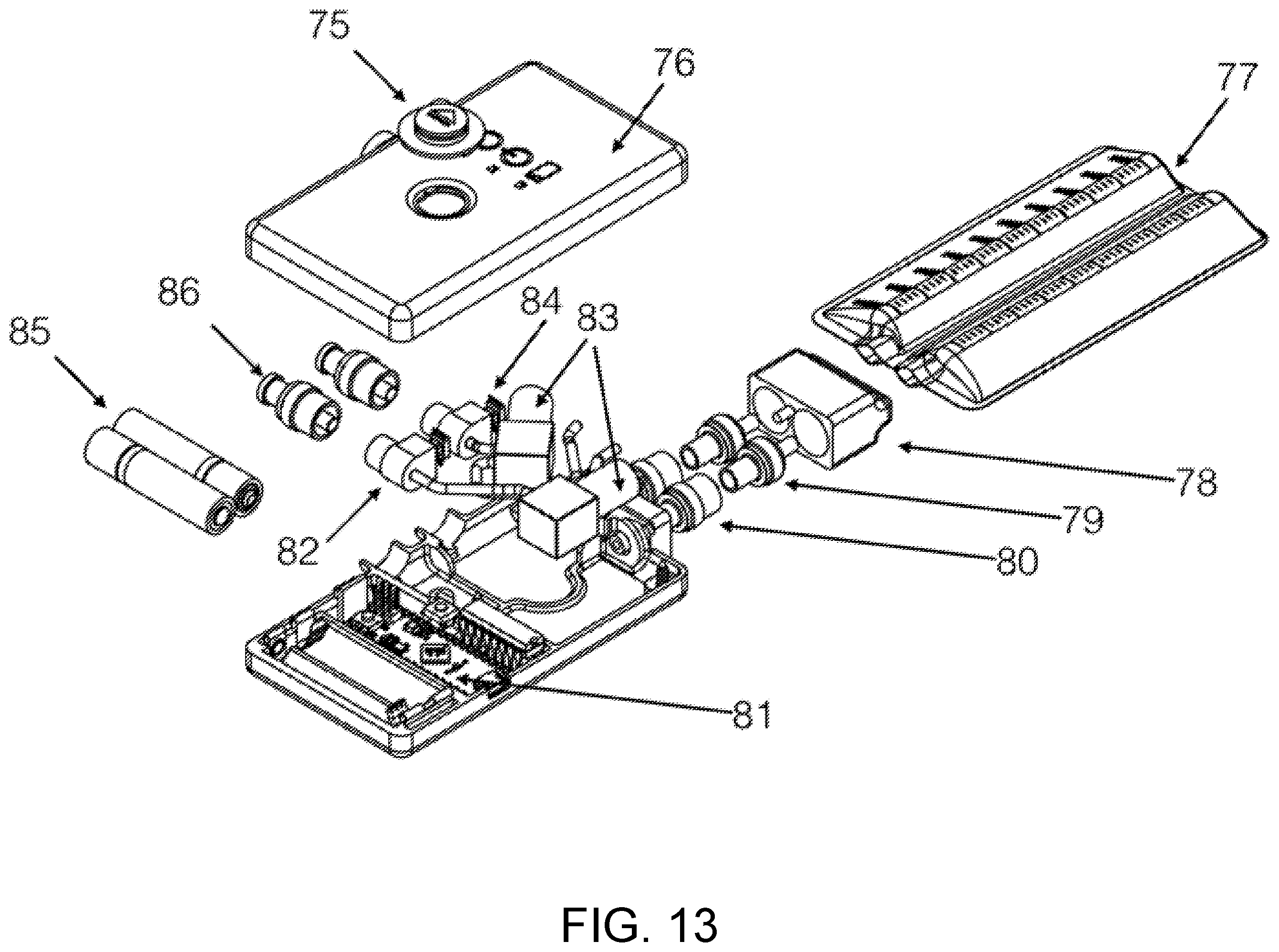Patent US12359659 Figure 13 – Portable device with disposable reservoir for collection of internal fluid after surgery
