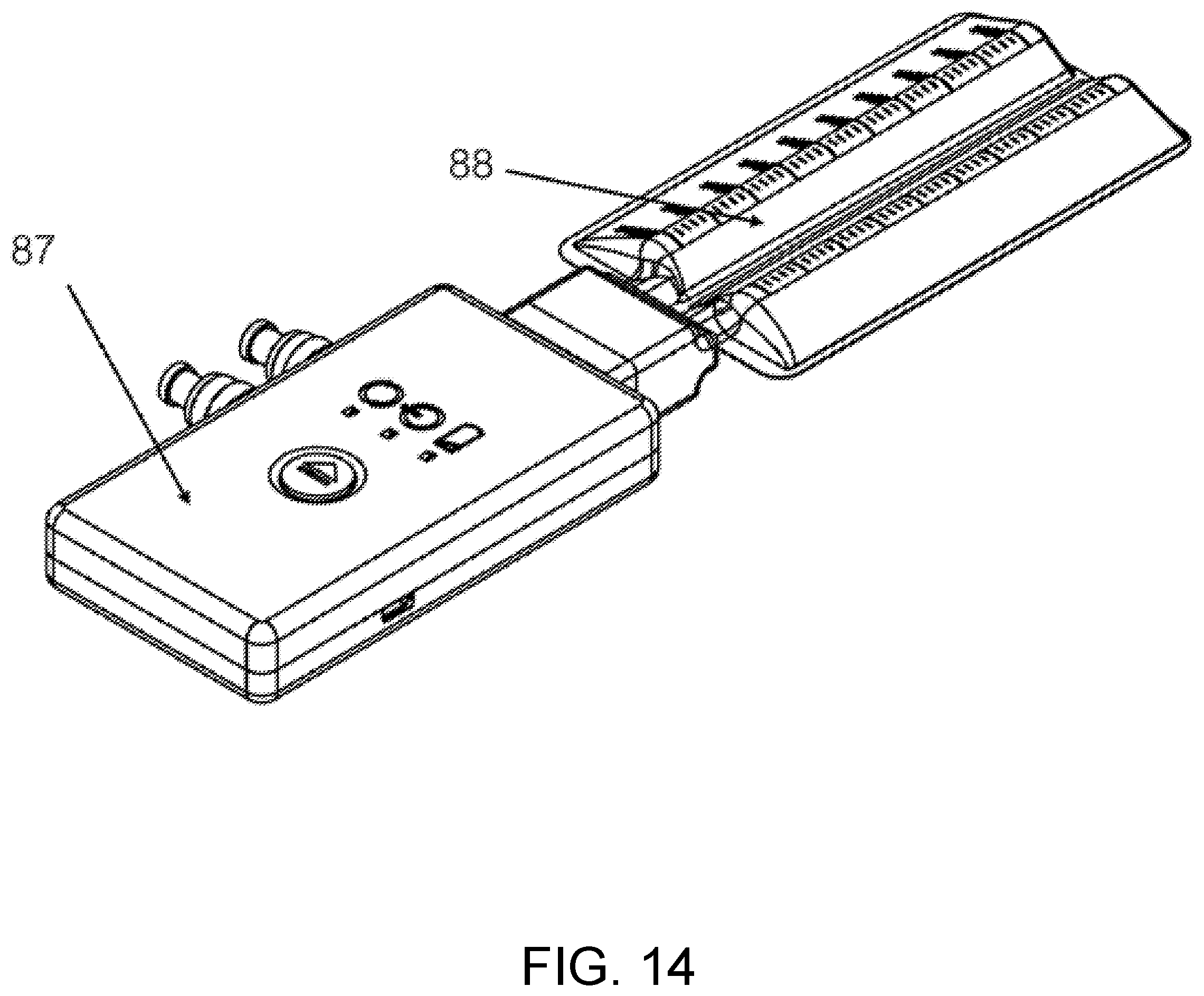 Patent US12359659 Figure 14 – Portable device with disposable reservoir for collection of internal fluid after surgery