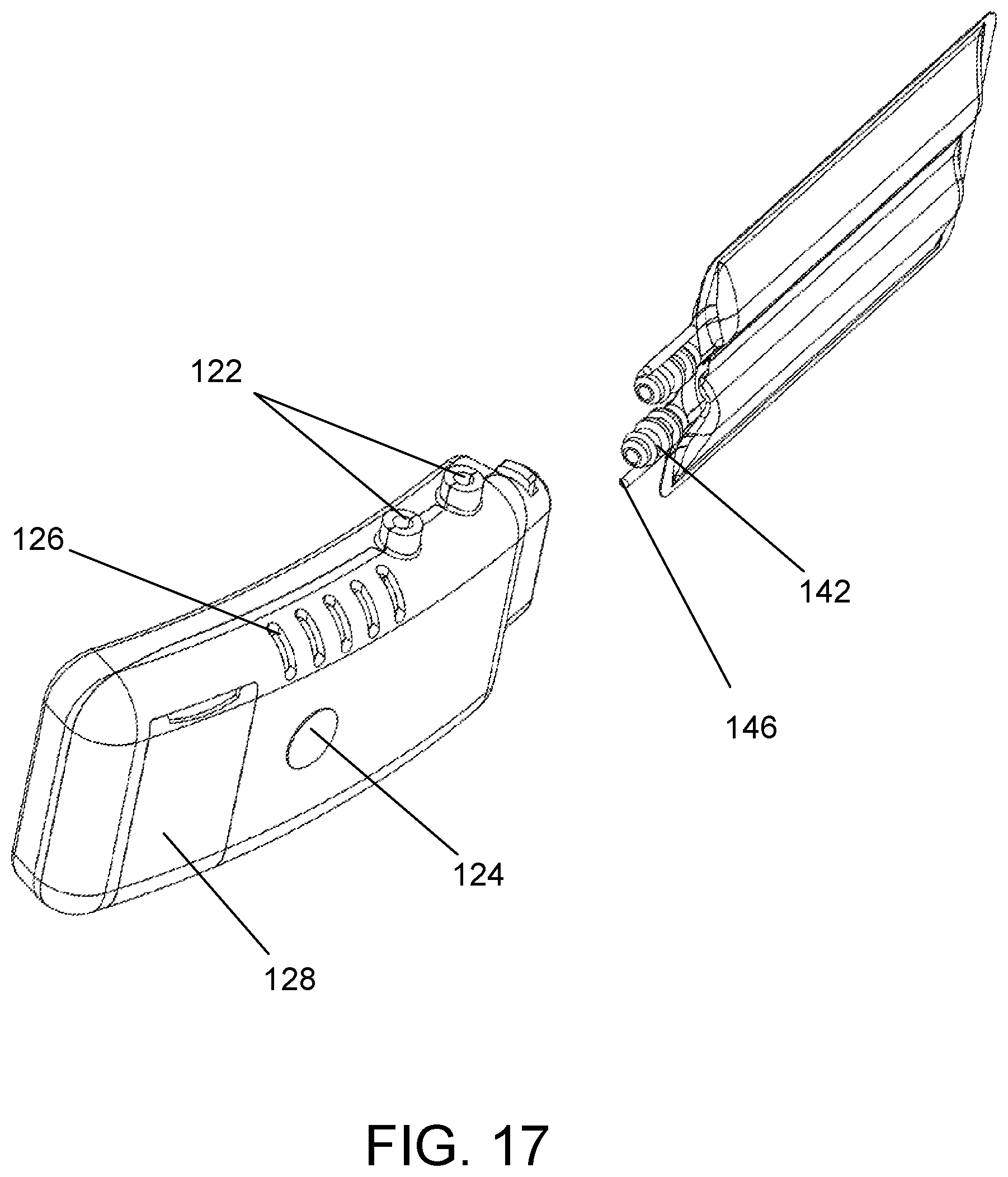 Patent US12359659 Figure 17 – Portable device with disposable reservoir for collection of internal fluid after surgery