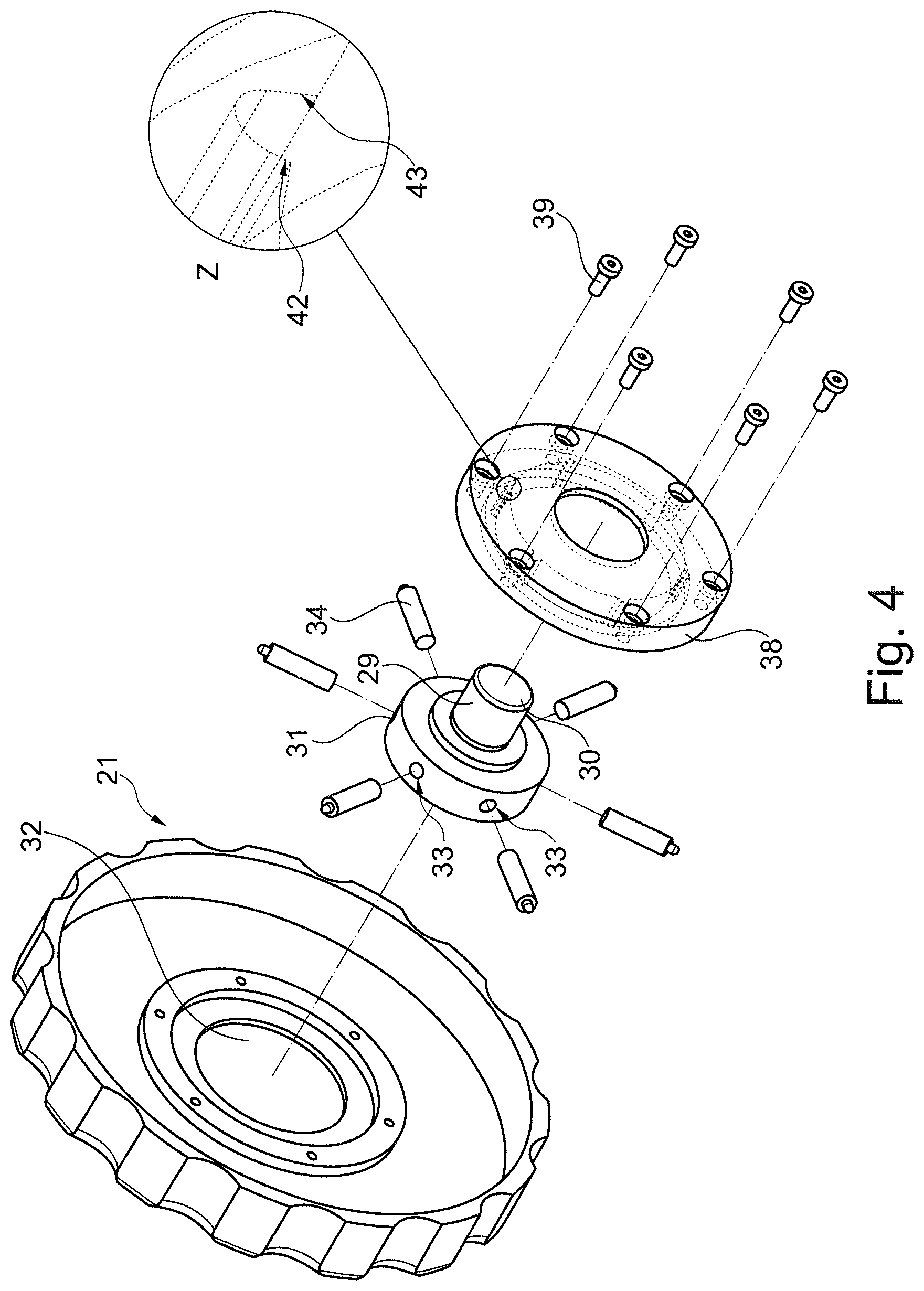 Patent US12359664 Figure 4 – Tightening device for a device for conveying fluid and a device for conveying fluid