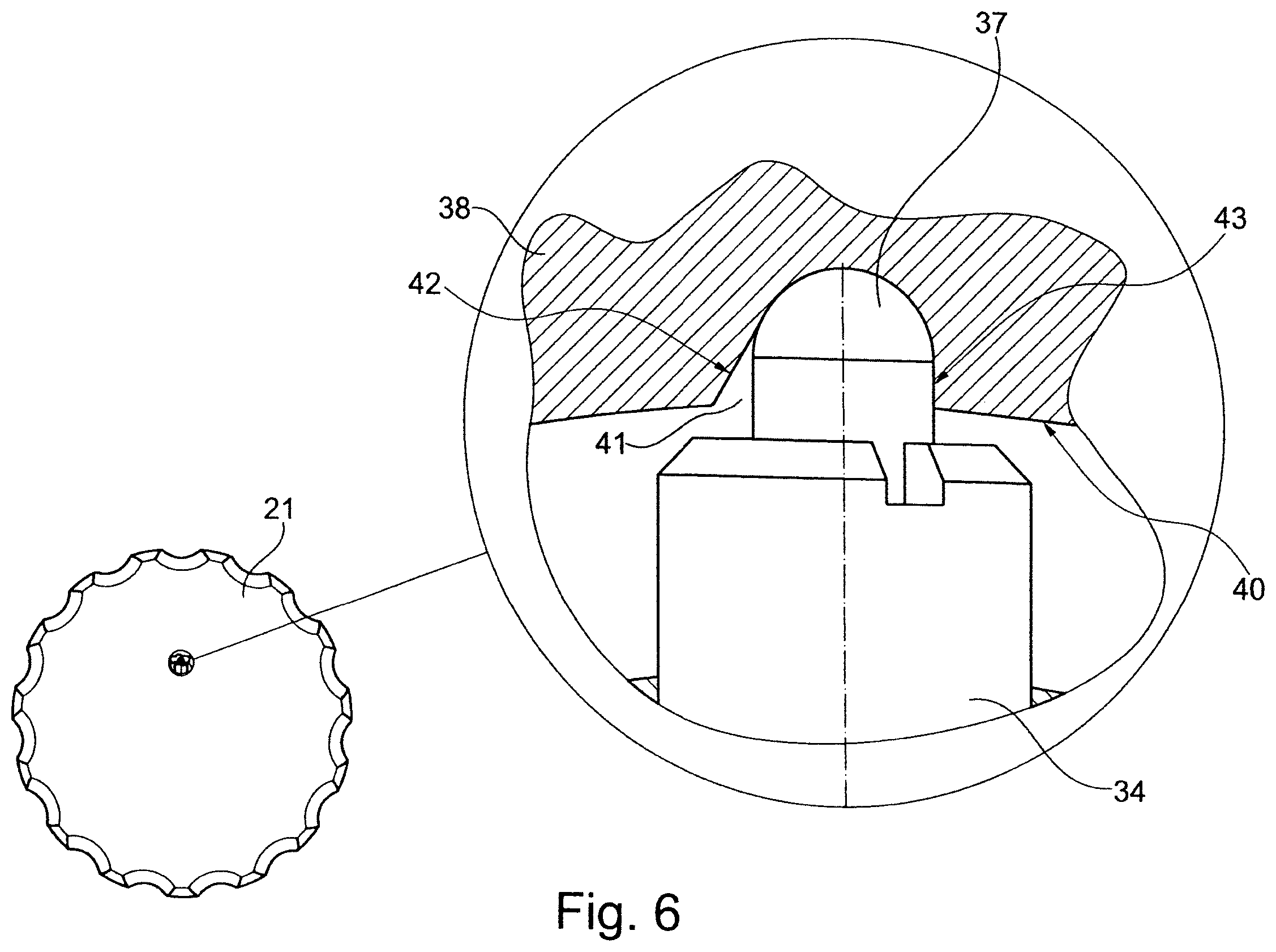 Patent US12359664 Figure 6 – Tightening device for a device for conveying fluid and a device for conveying fluid