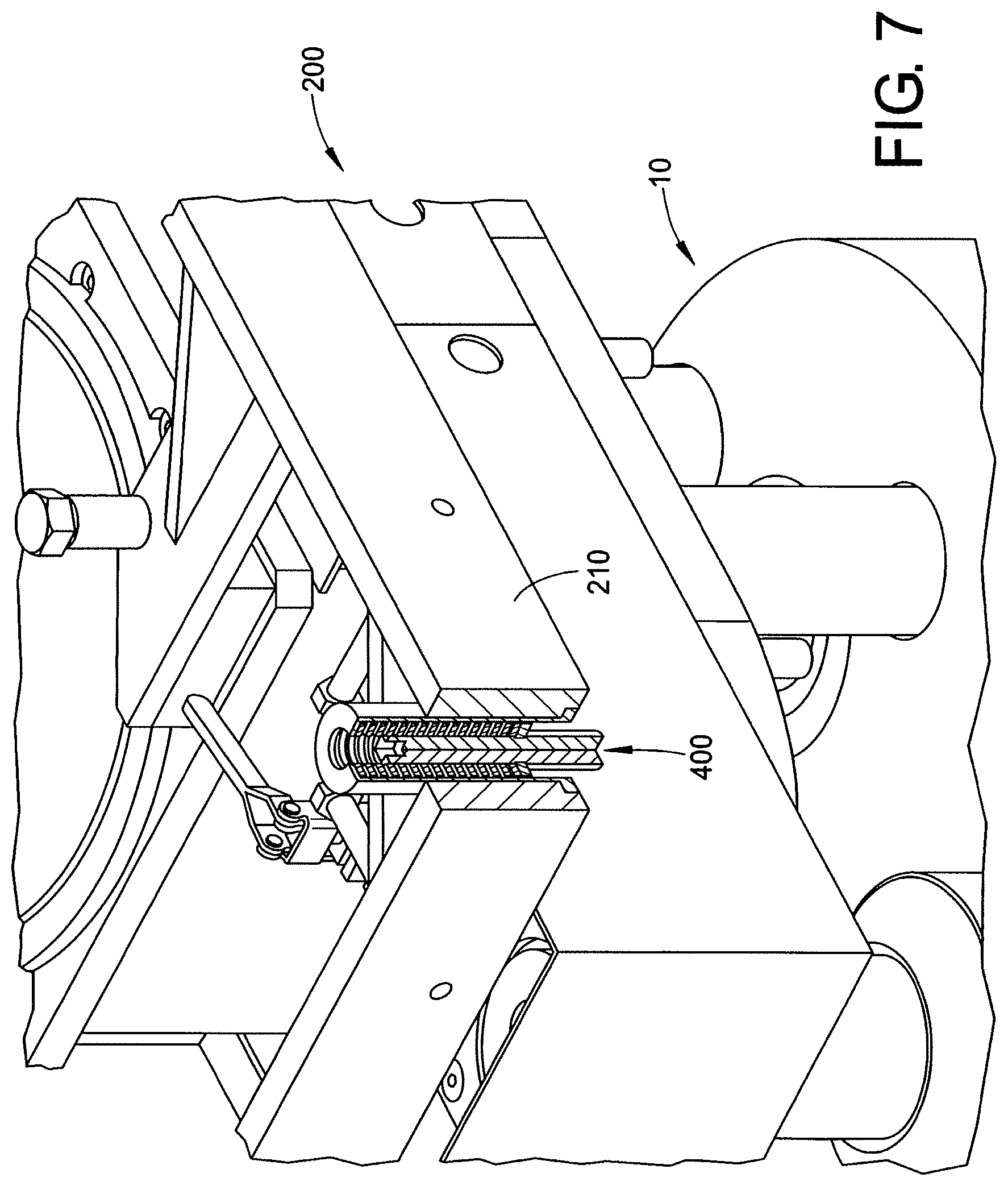 Patent US12359668 Figure 7 – Mold pump engagement apparatus