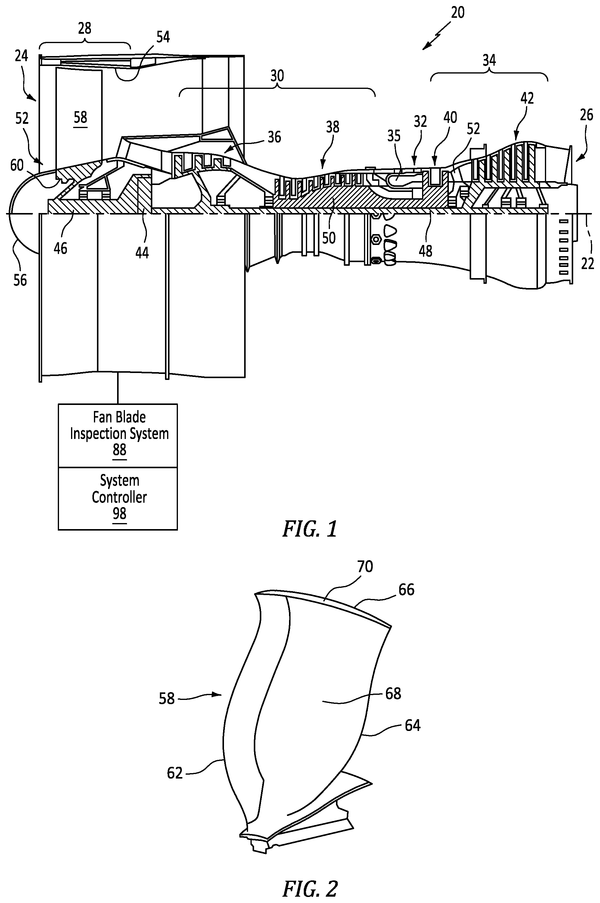 Patent US12359672 Figure 1 – Rotor blade inspection system