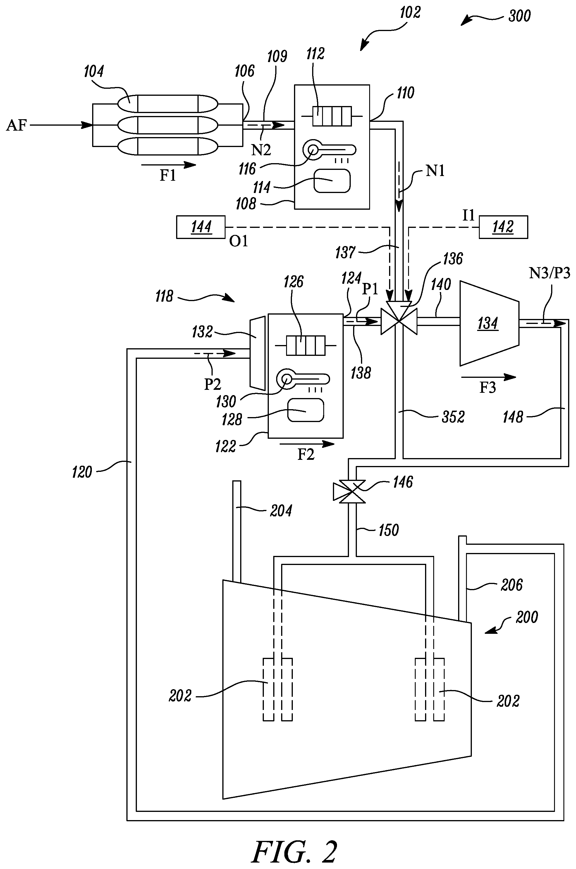 Patent US12359674 Figure 2 – System and method for injecting dry gases into gas compressor