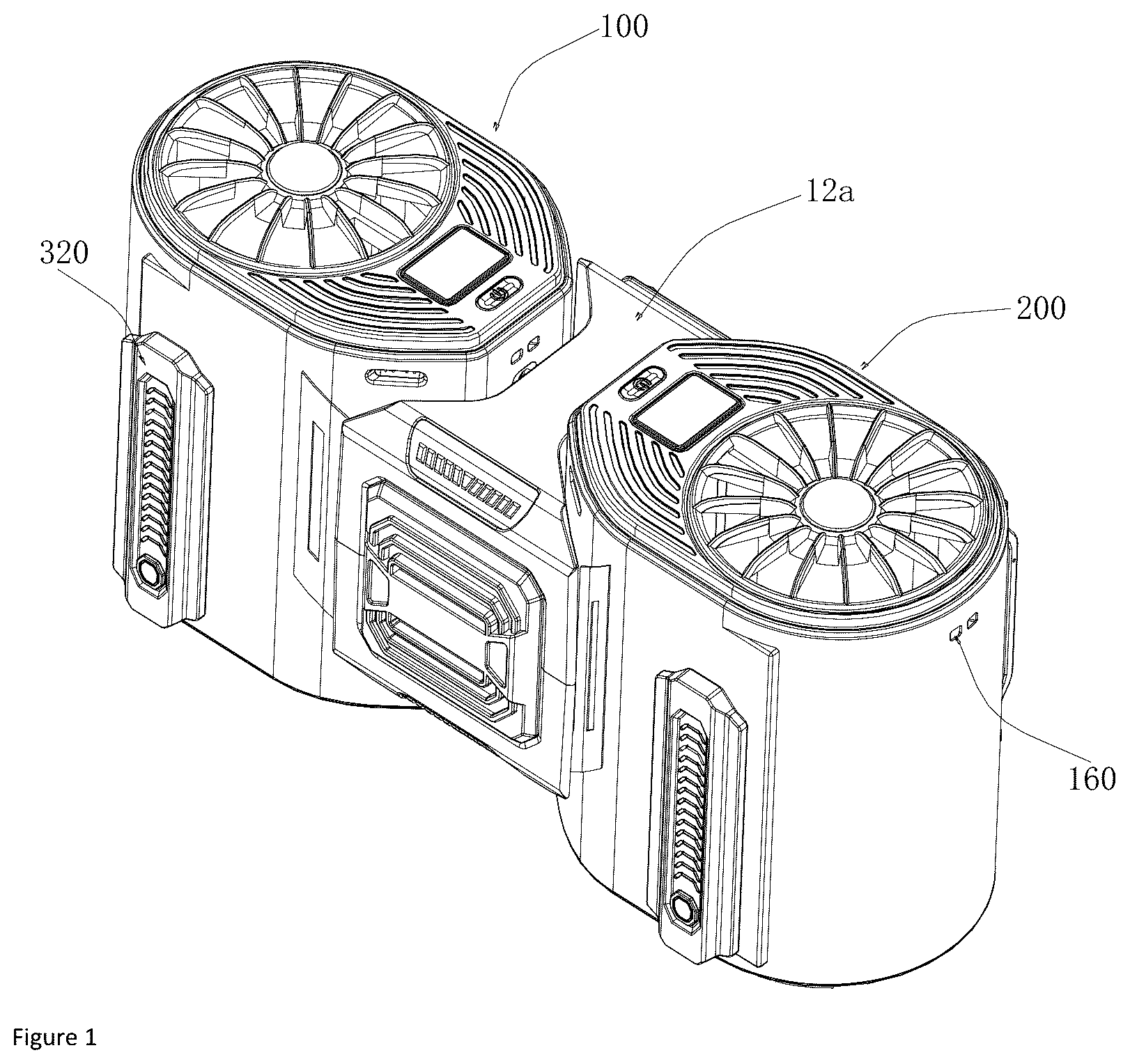 Patent US12359676 Figure 1 – Combined fan