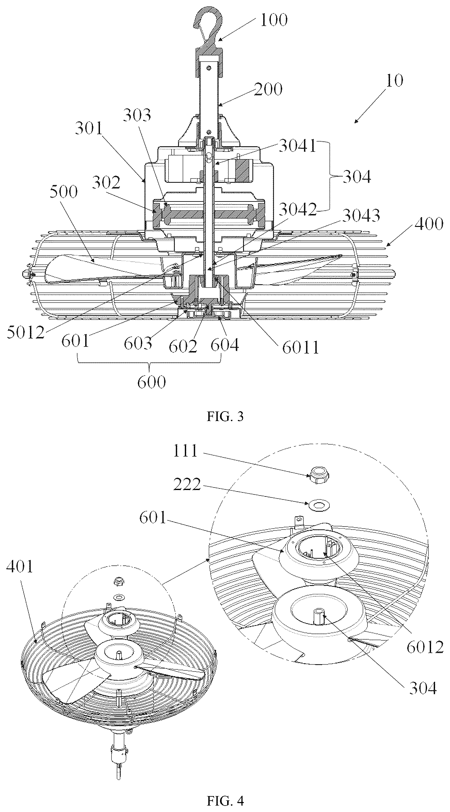 Patent US12359678 Figure 2 – Ceiling fan