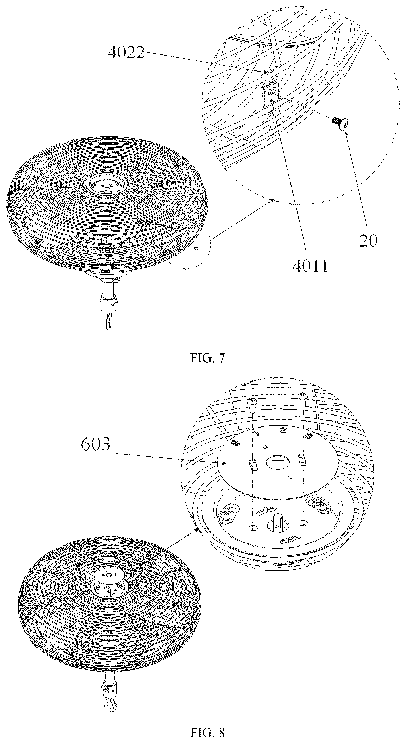 Patent US12359678 Figure 4 – Ceiling fan