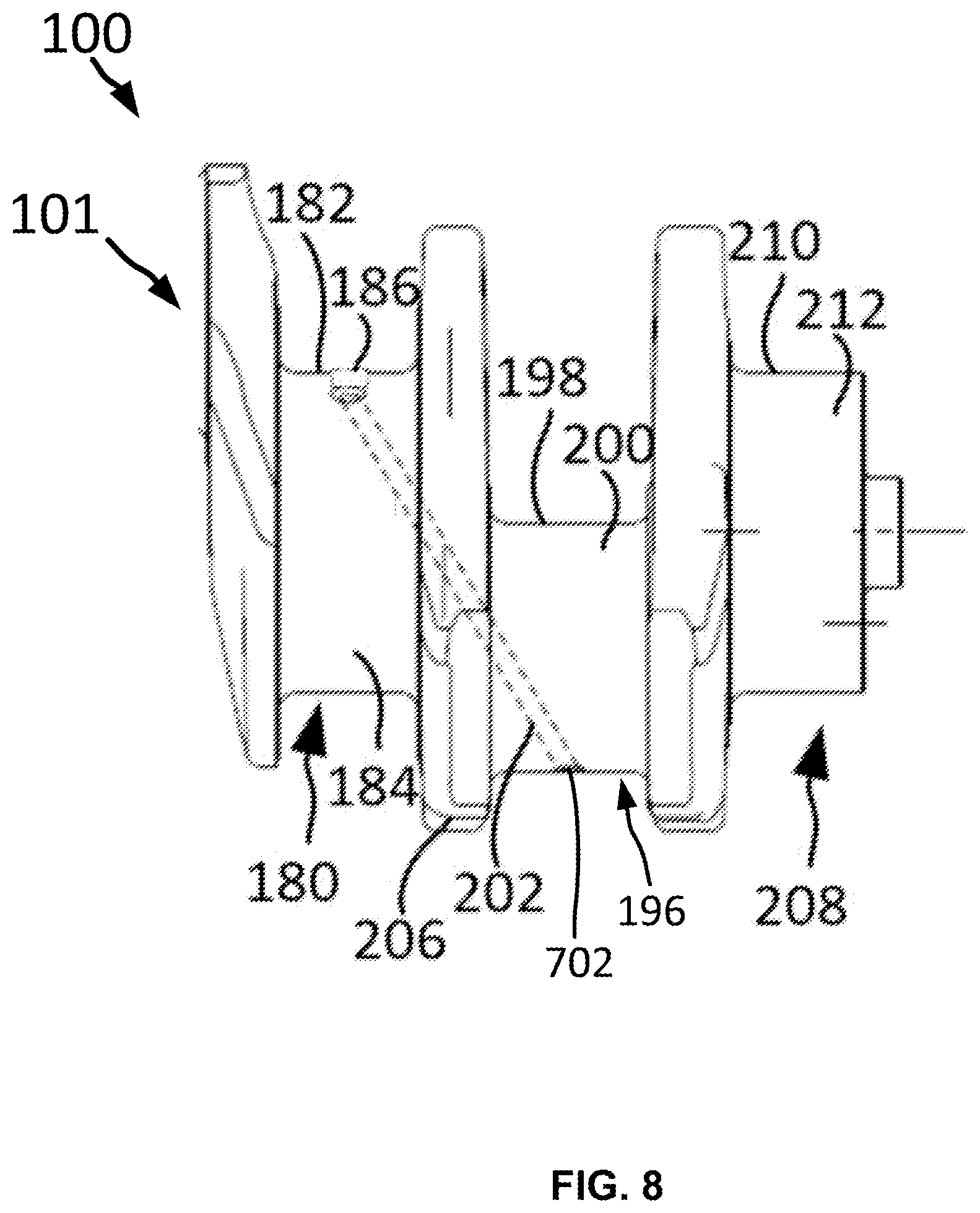 Patent US12359690 Figure 8 – System for lubricating a crankshaft