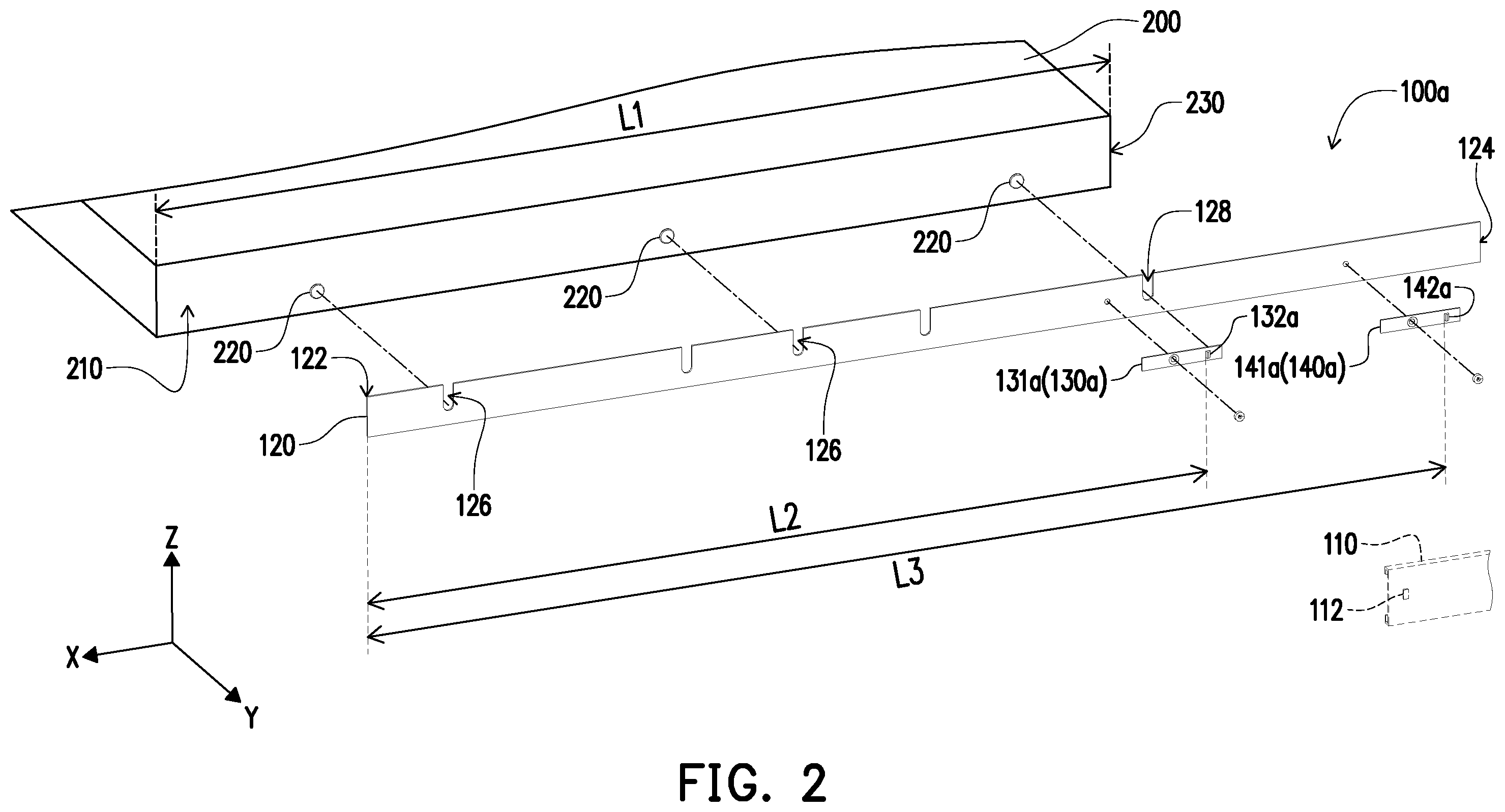 Patent US12359692 Figure 2 – Slide rail assembly