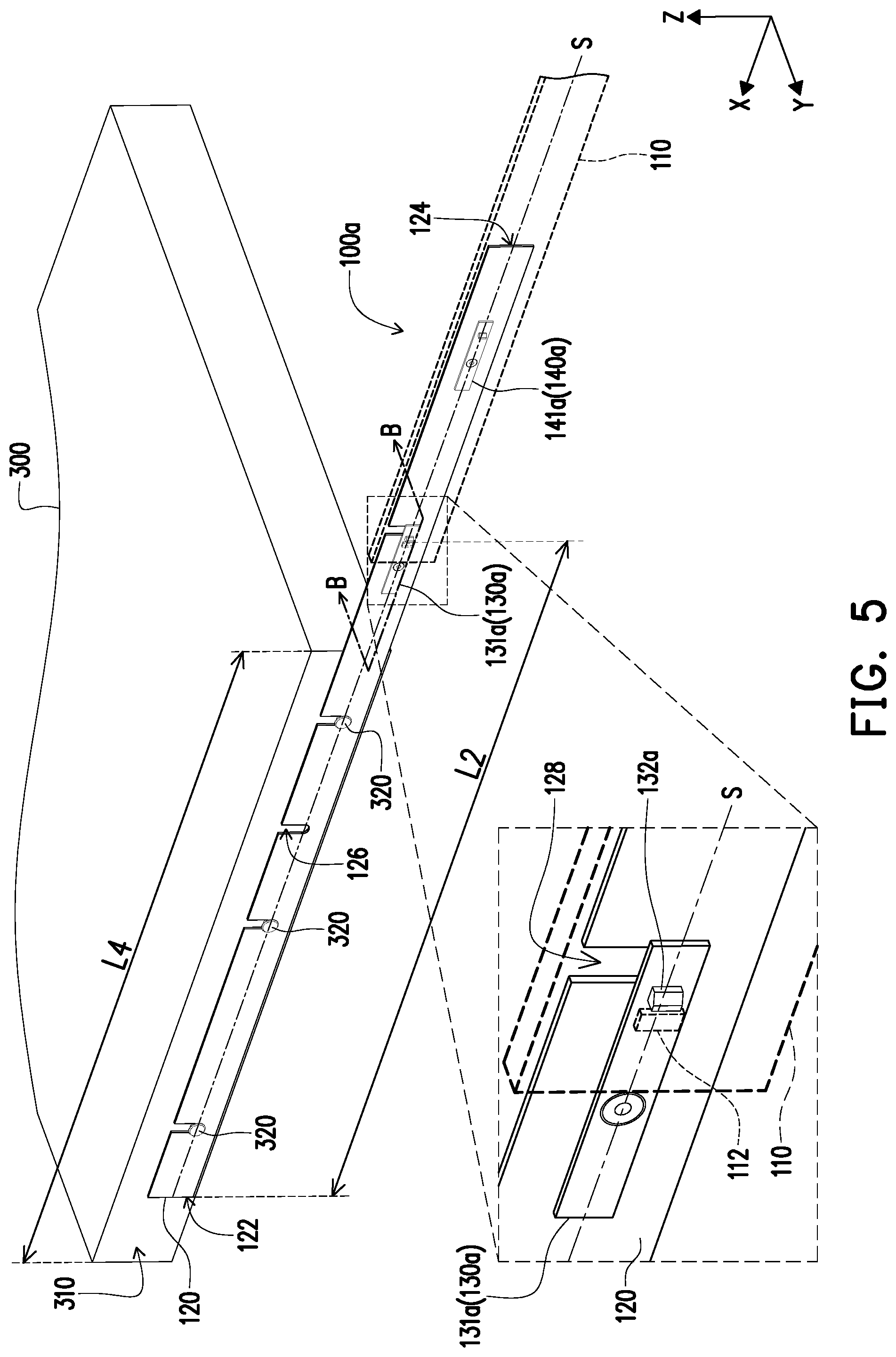 Patent US12359692 Figure 5 – Slide rail assembly