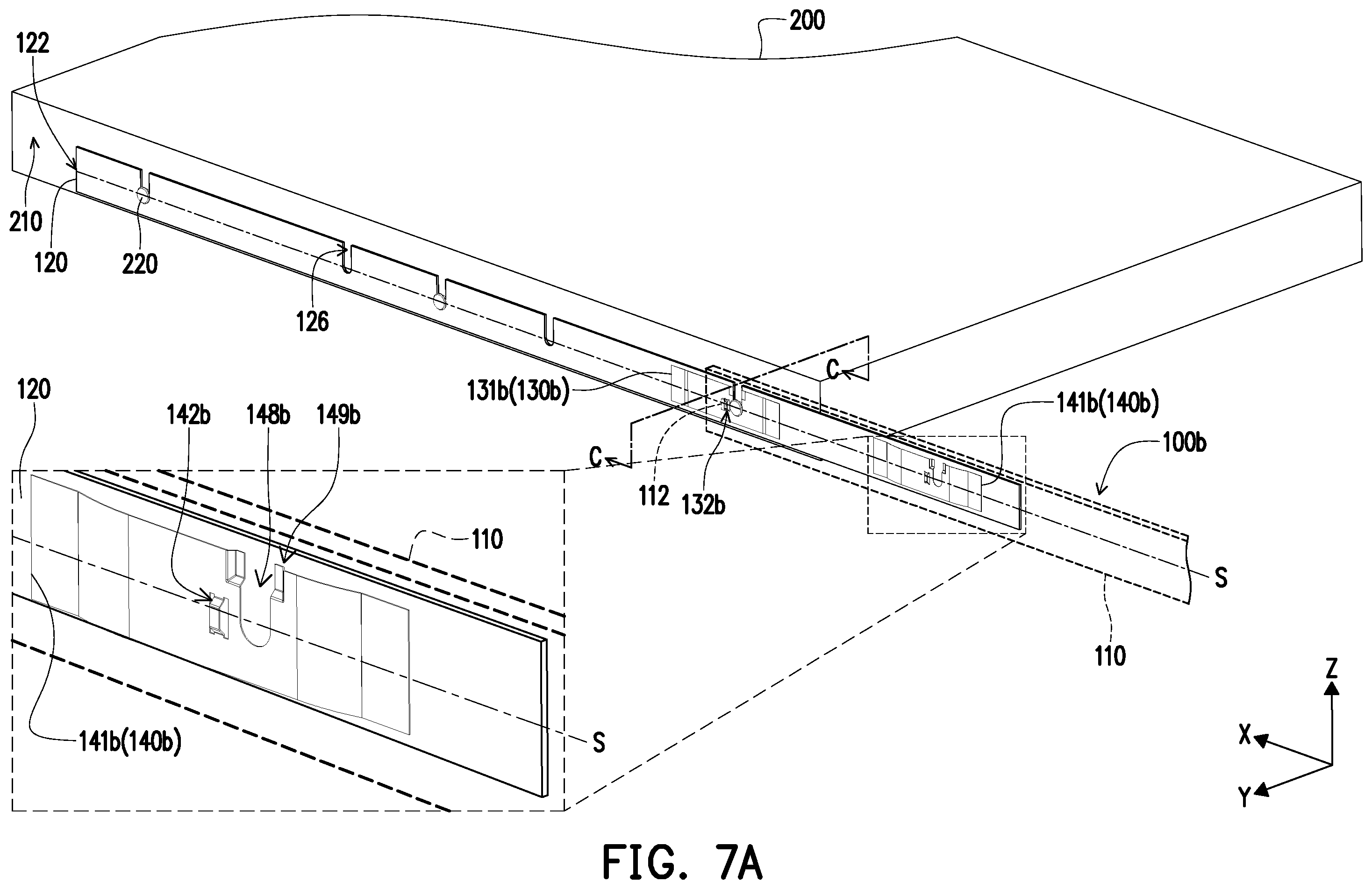 Patent US12359692 Figure 7 – Slide rail assembly