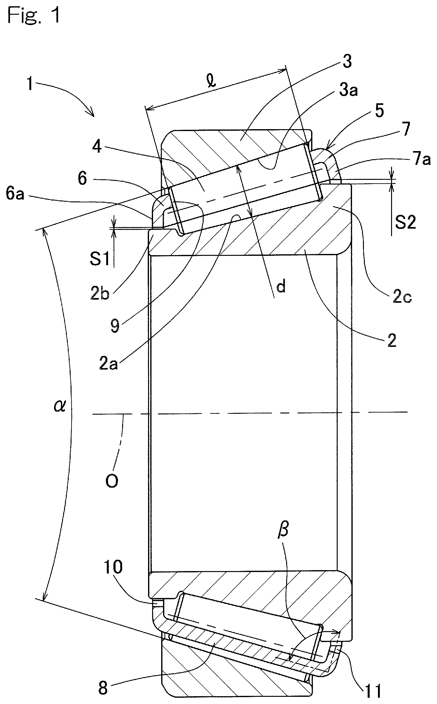 Patent US12359693 Figure 1 – Tapered roller bearing
