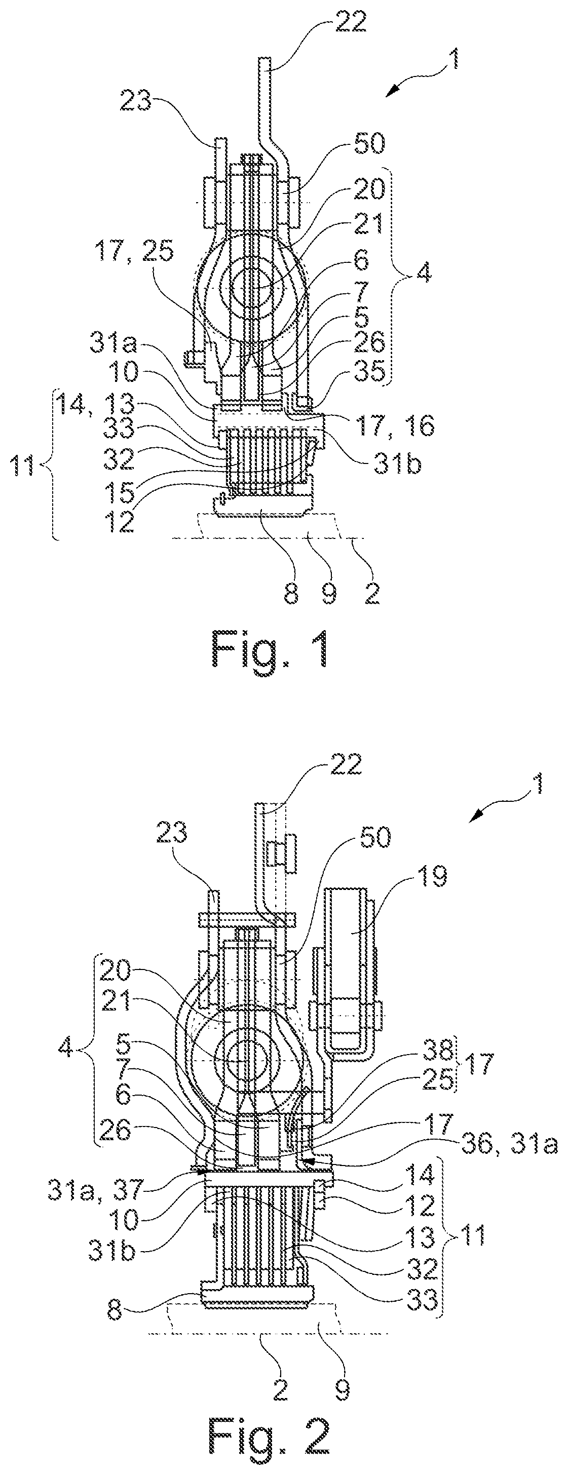 Patent US12359694 Figure 1 – Torsional vibration damper having an axis of rotation for a drive train