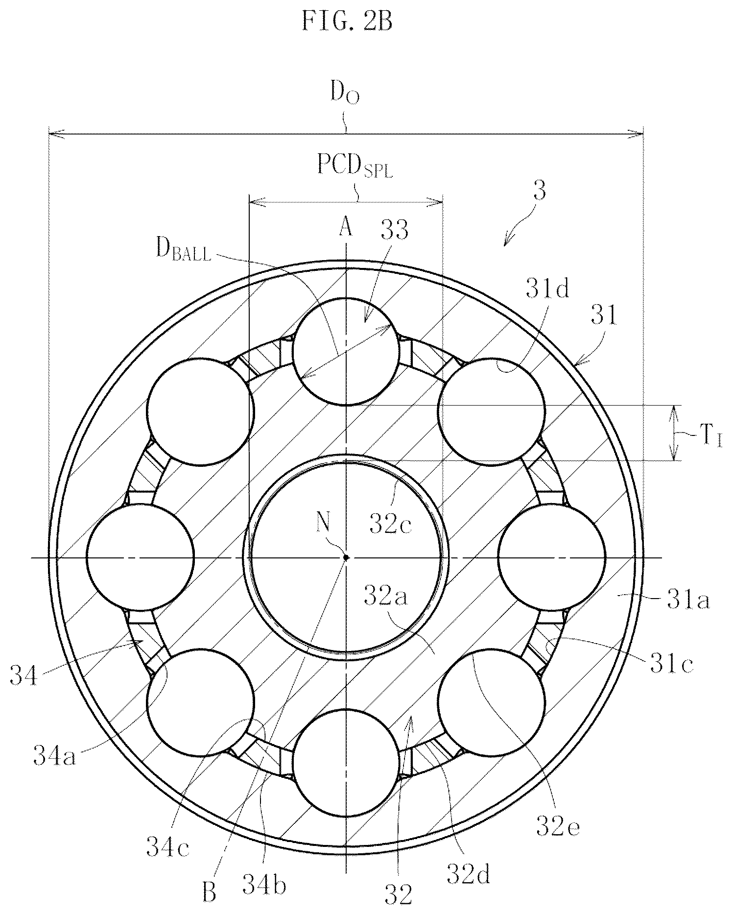 Patent US12359695 Figure 3 – Fixed-type constant velocity universal joint