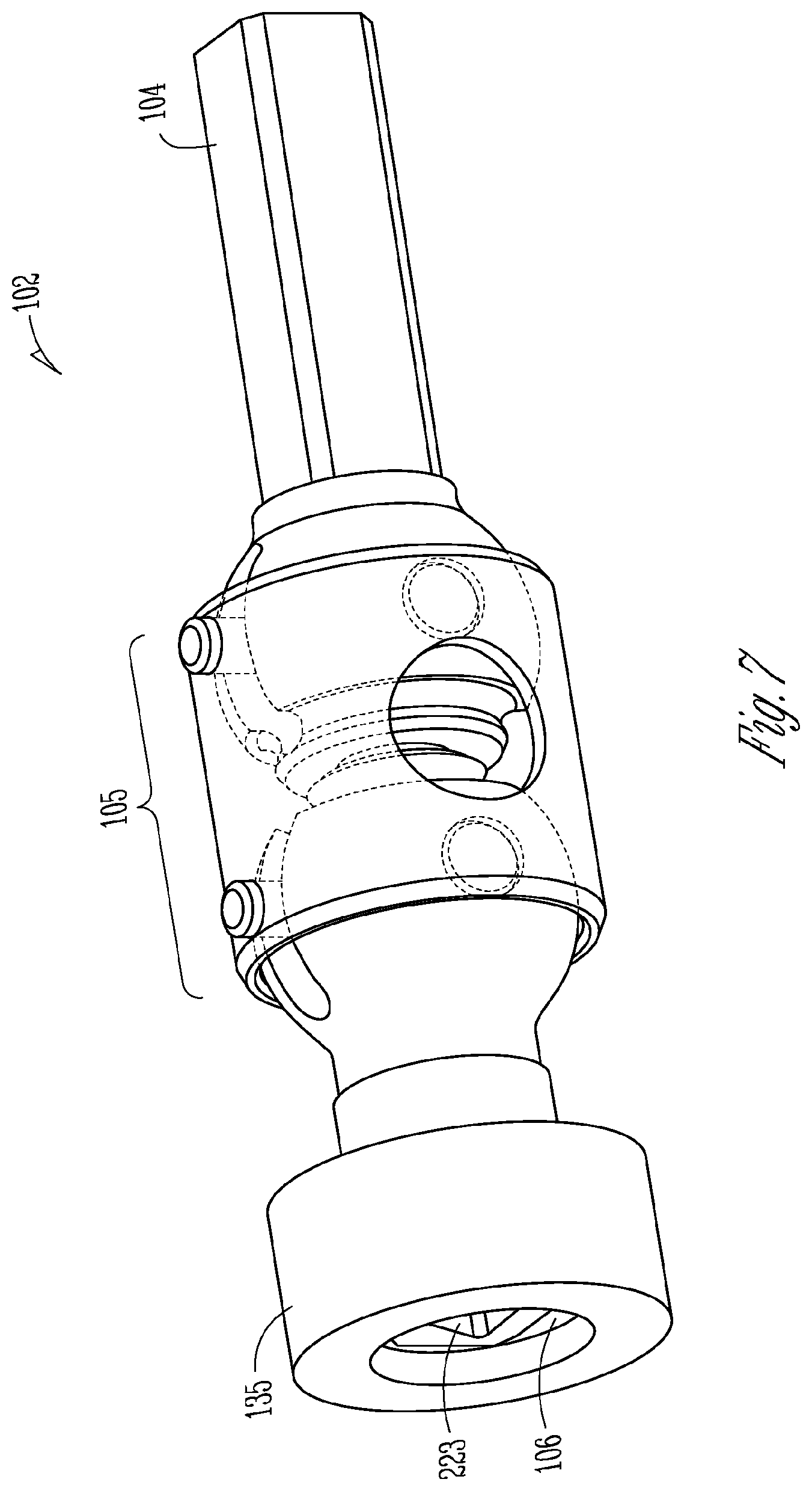 Patent US12359696 Figure 6 – Stapler with composite cardan and screw drive