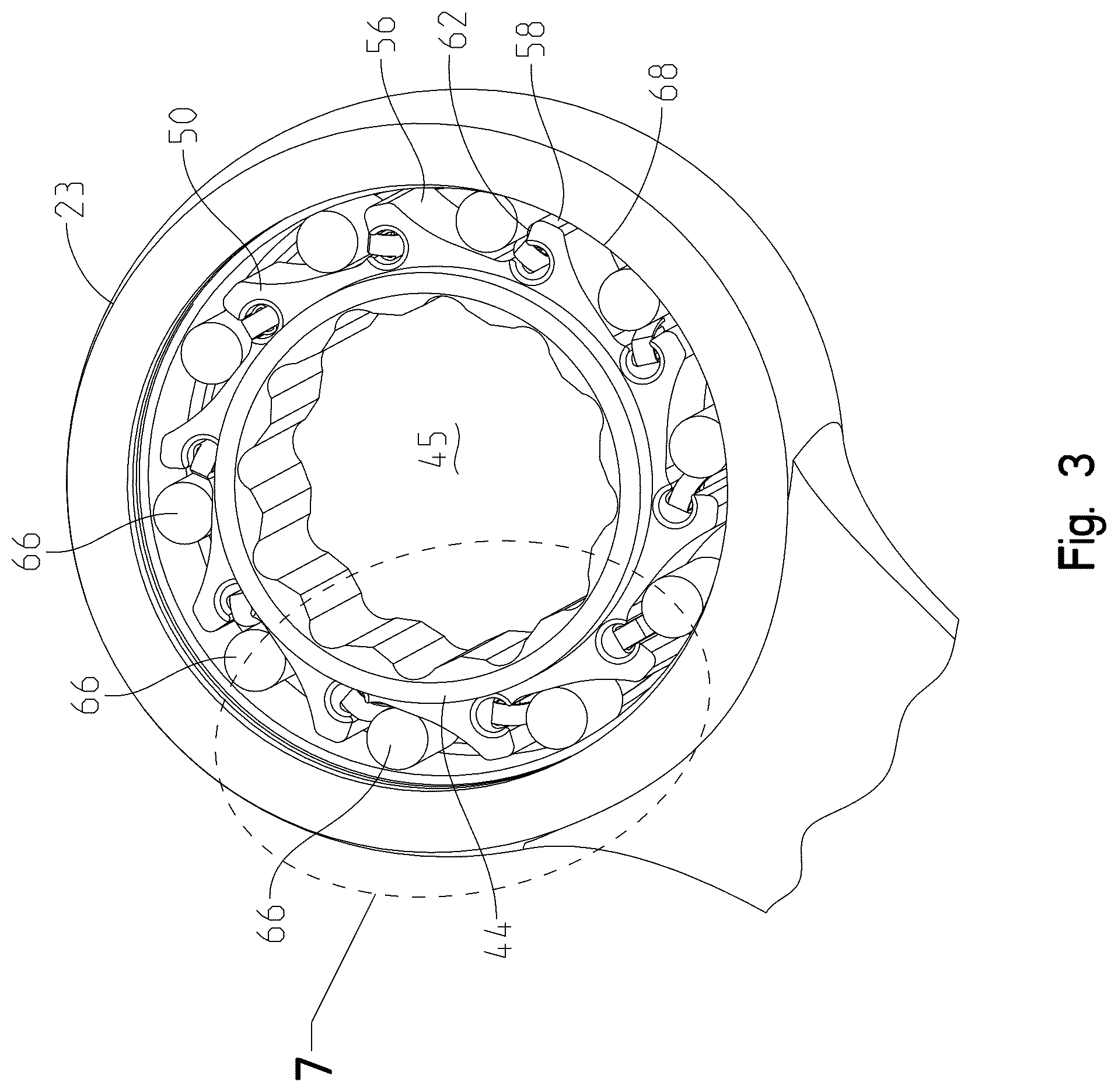 Patent US12359698 Figure 3 – Roller clutch