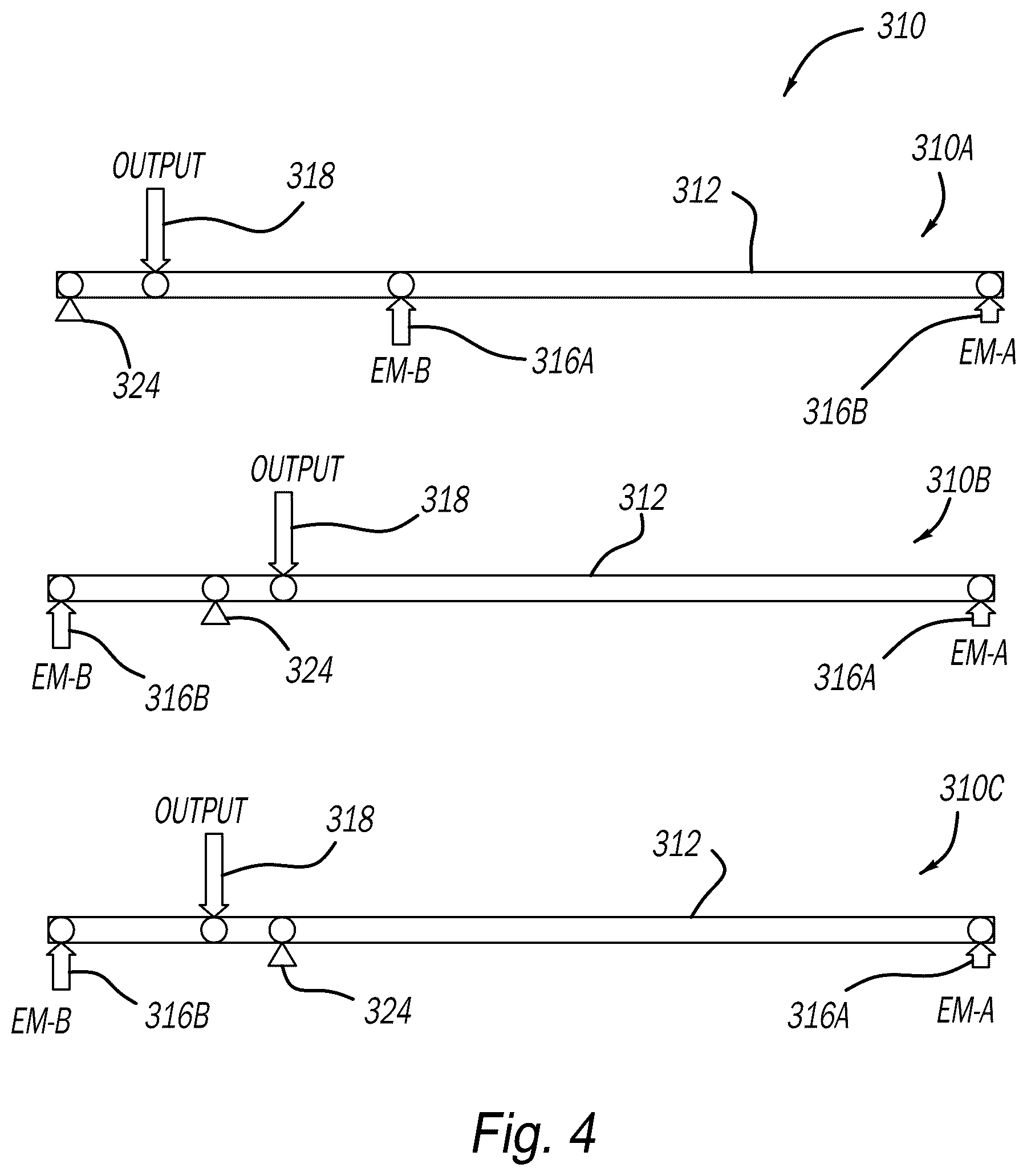 Patent US12359707 Figure 3 – Electrified vehicle propulsion system architecture that provides high performance without multispeed reducer