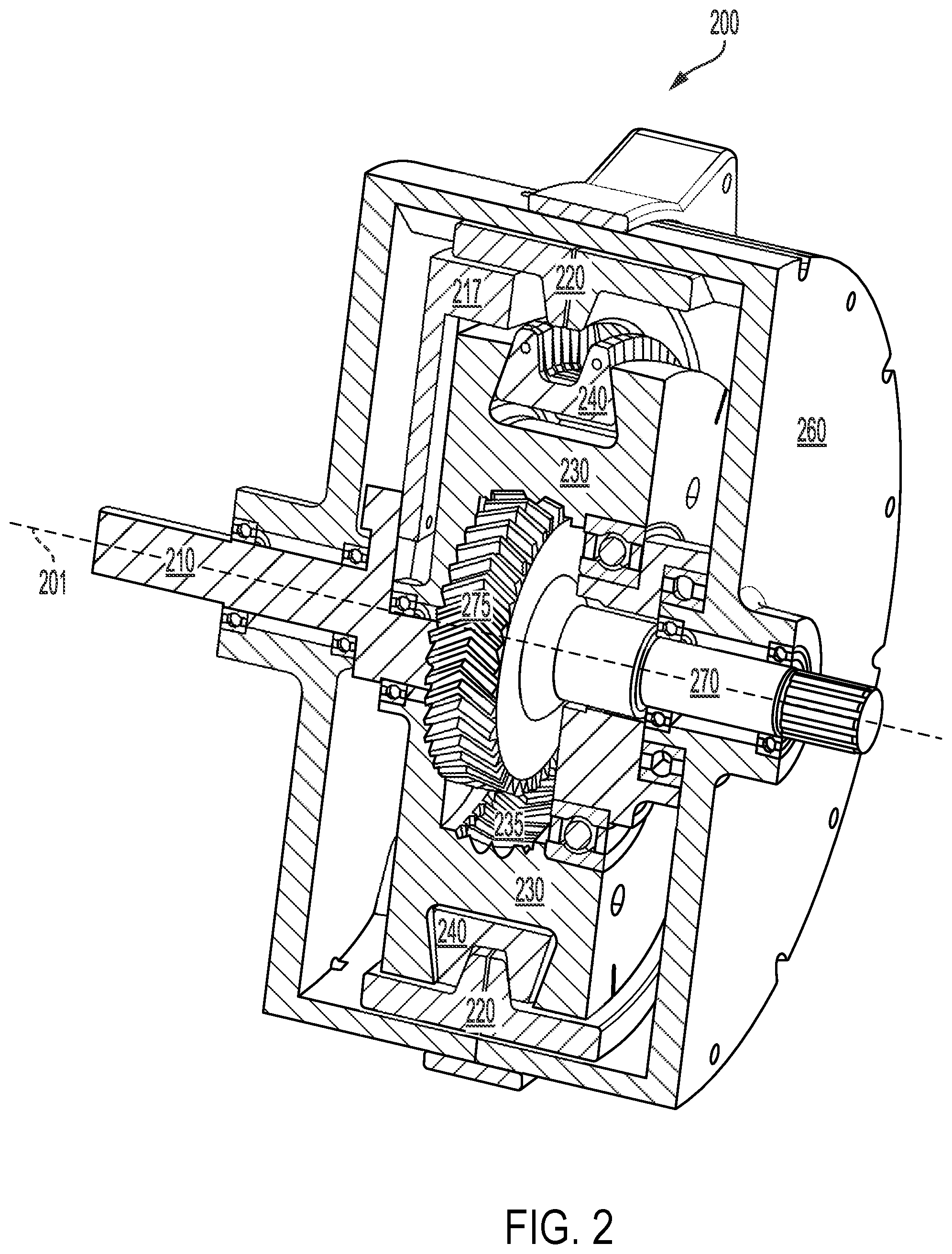 Patent US12359708 Figure 2 – Transmission with radially inverted pulleys