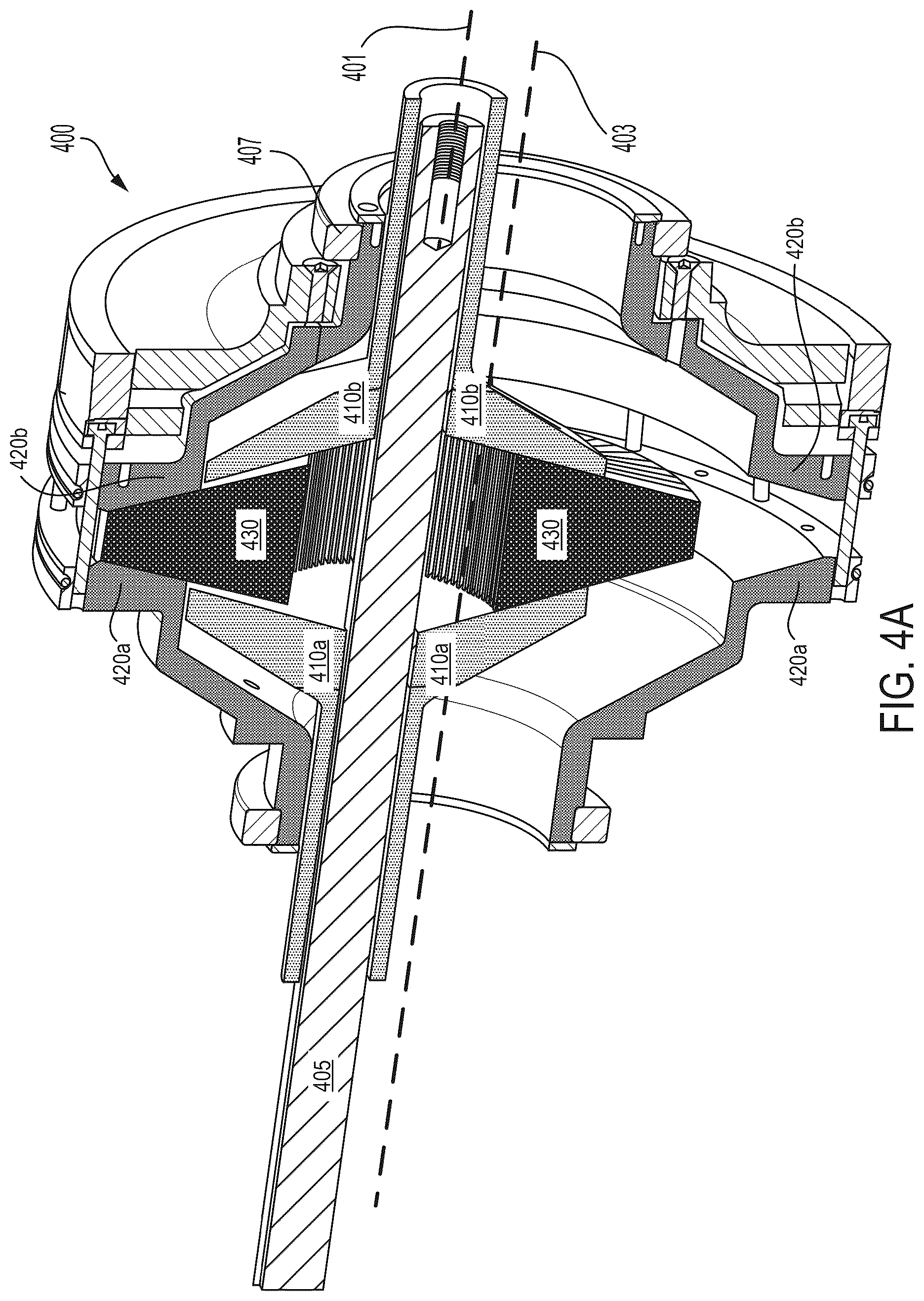 Patent US12359708 Figure 4 – Transmission with radially inverted pulleys