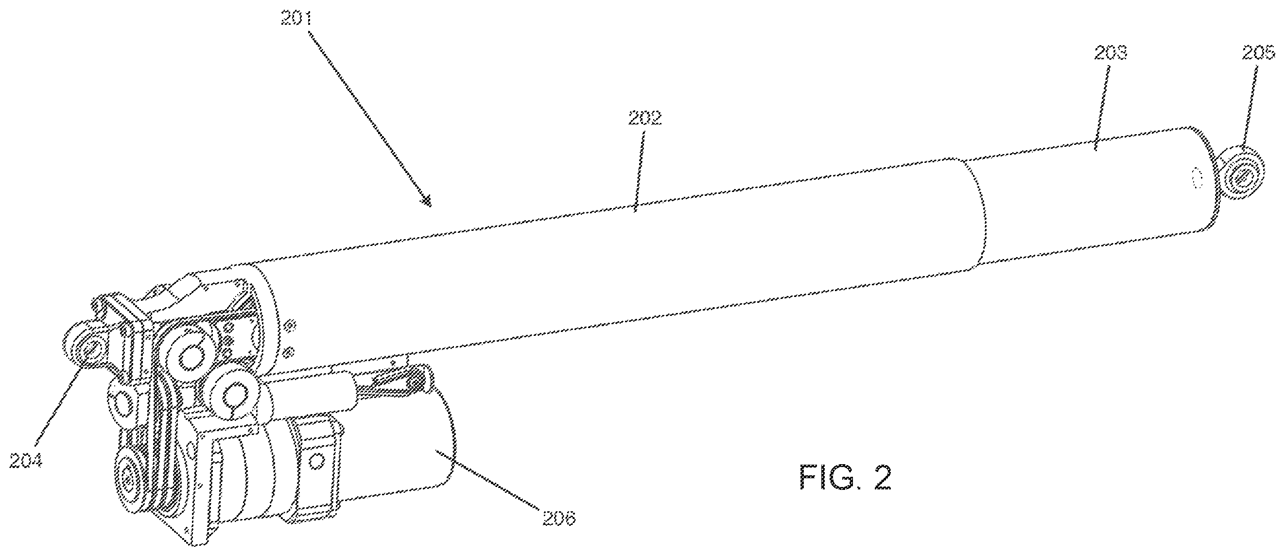 Patent US12359709 Figure 2 – High reduction belt-driven linear actuator