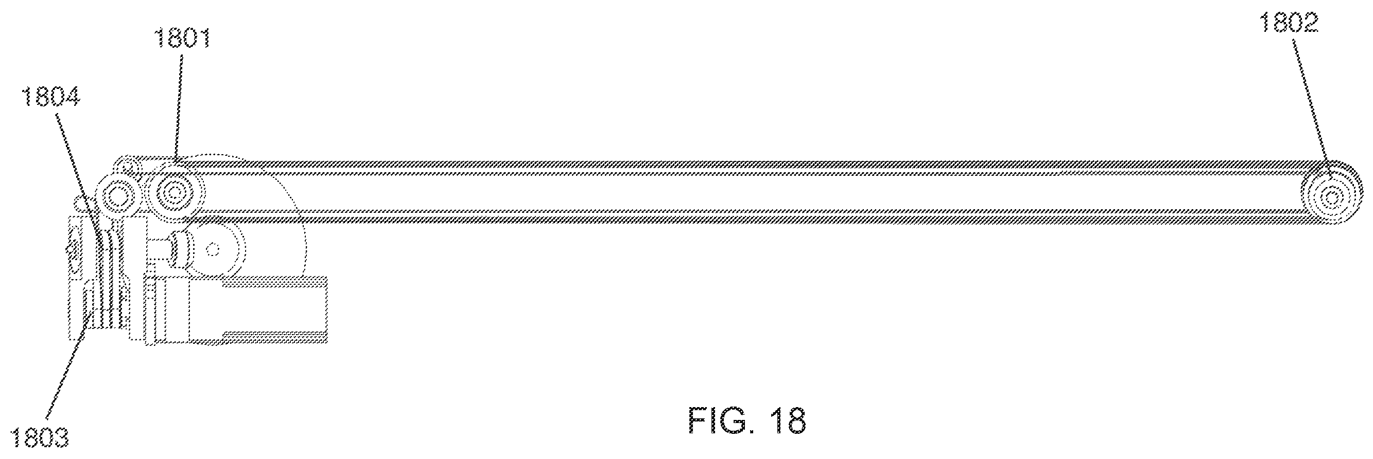 Patent US12359709 Figure 19 – High reduction belt-driven linear actuator