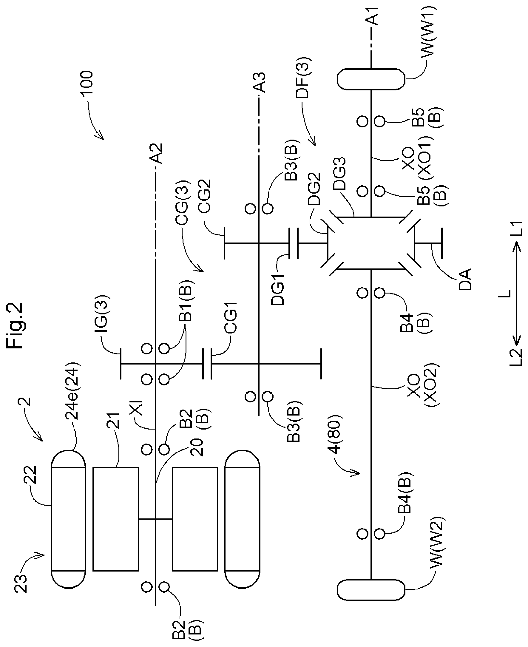 Patent US12359717 Figure 2 – Vehicle drive device