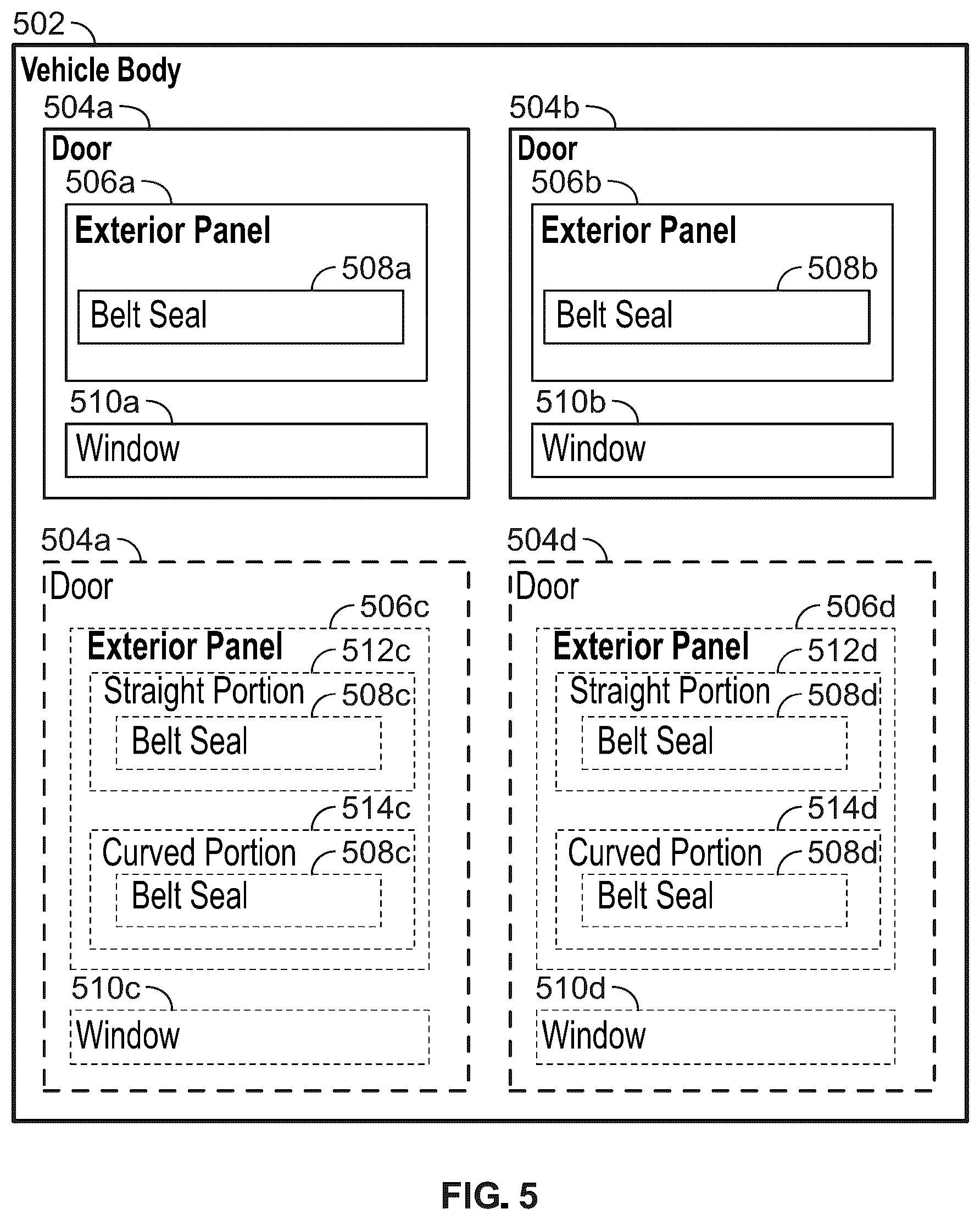 Patent US12359722 Figure 5 – Low profile outer belt seal with improved retention