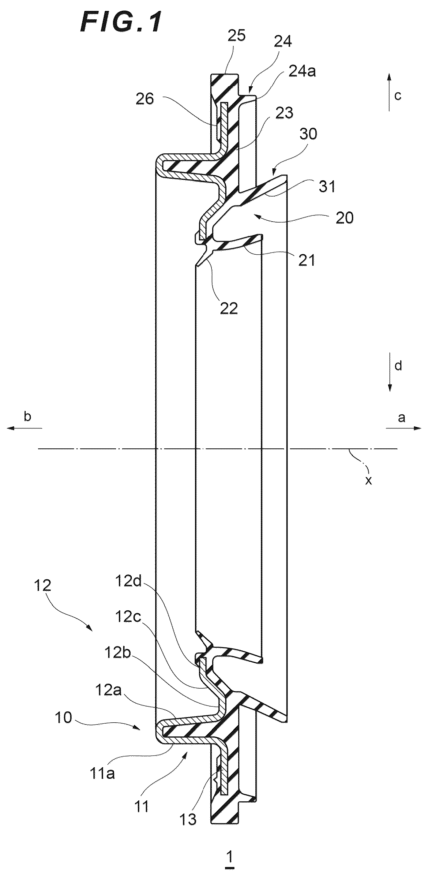 Patent US12359726 — Method of manufacturing hub seal — Figure 1