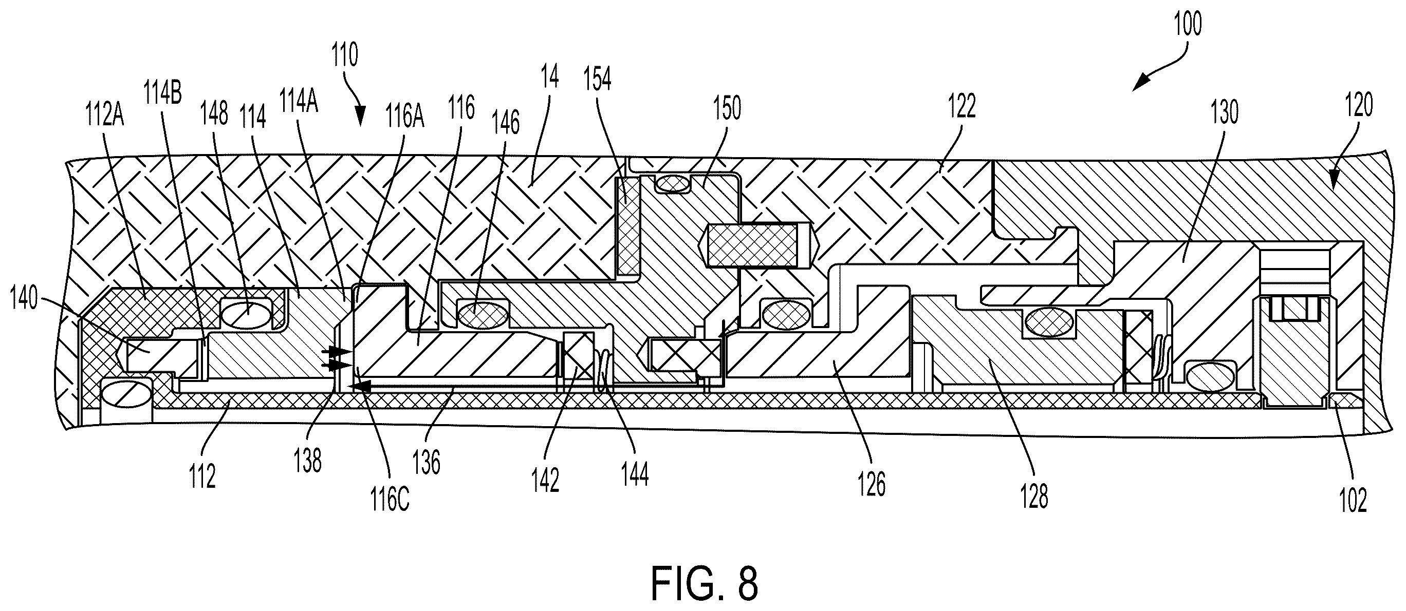 Patent US12359727 Figure 8 – Active flush regulation system for use with a mechanical seal or a packing assembly
